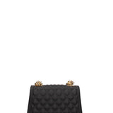 Borsa a mano da donna 100% gomma FLAT RHOMBUS M 24-BLACK-GOLD Marc Ellis