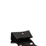 Borsa a mano da donna 100% gomma FLAT RHOMBUS M 24-BLACK-GOLD Marc Ellis