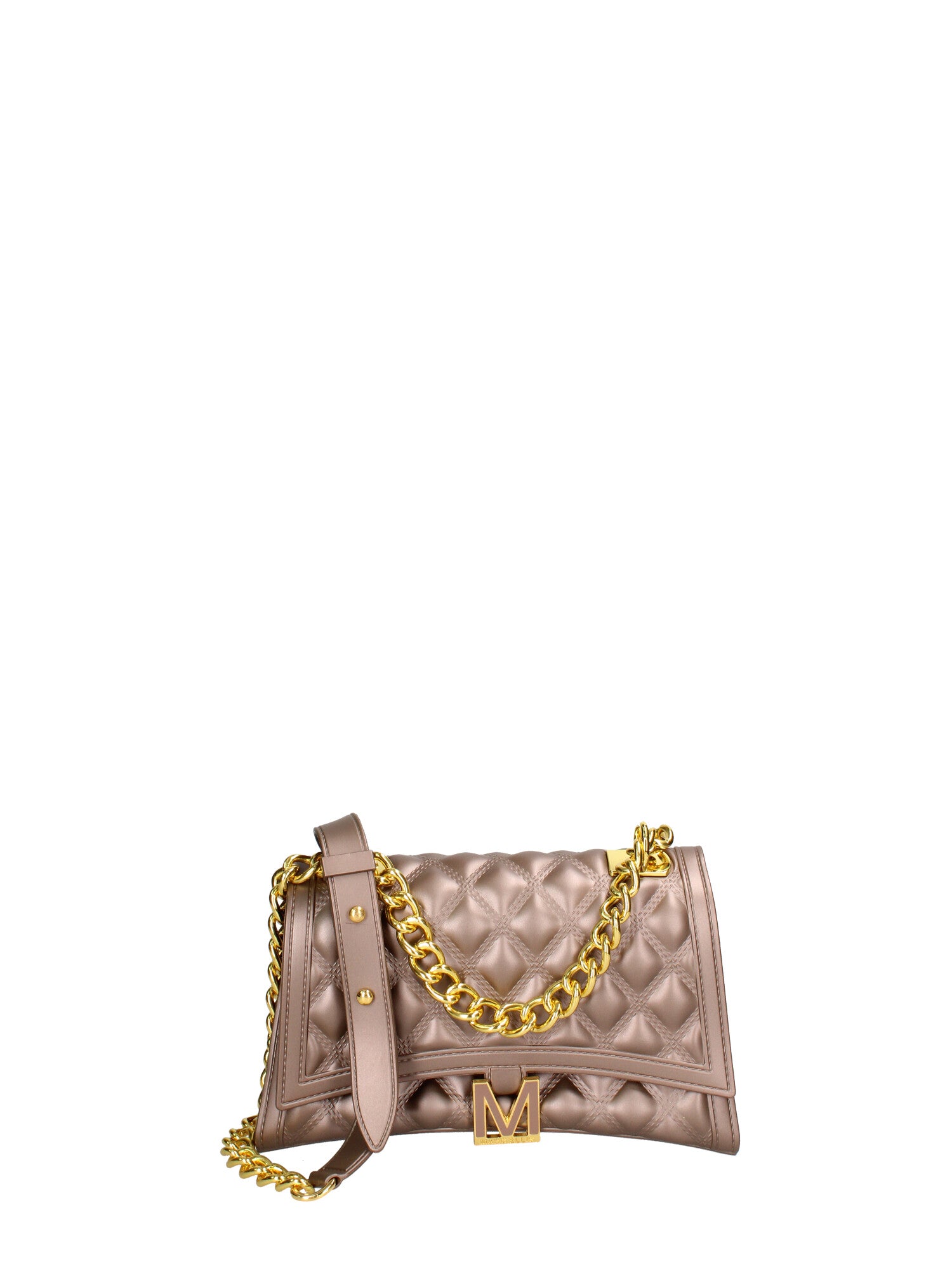 Borsa a mano da donna 100% gomma FLAT RHOMBUS M 24-BRONZE-GOLD Marc Ellis