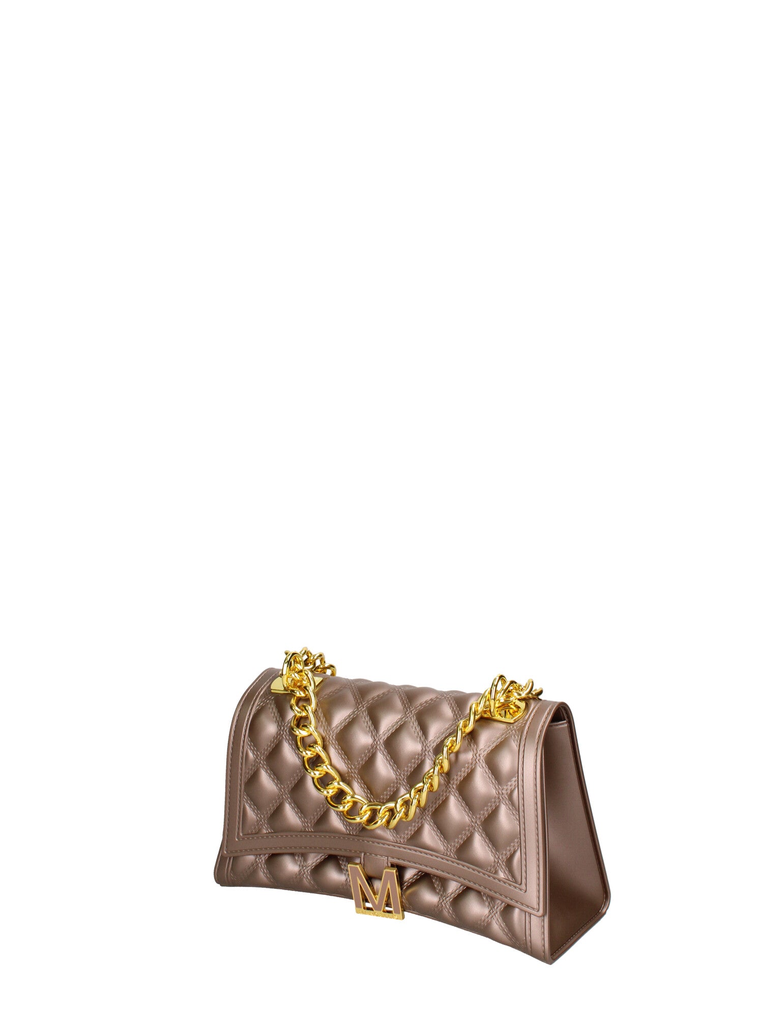 Borsa a mano da donna 100% gomma FLAT RHOMBUS M 24-BRONZE-GOLD Marc Ellis