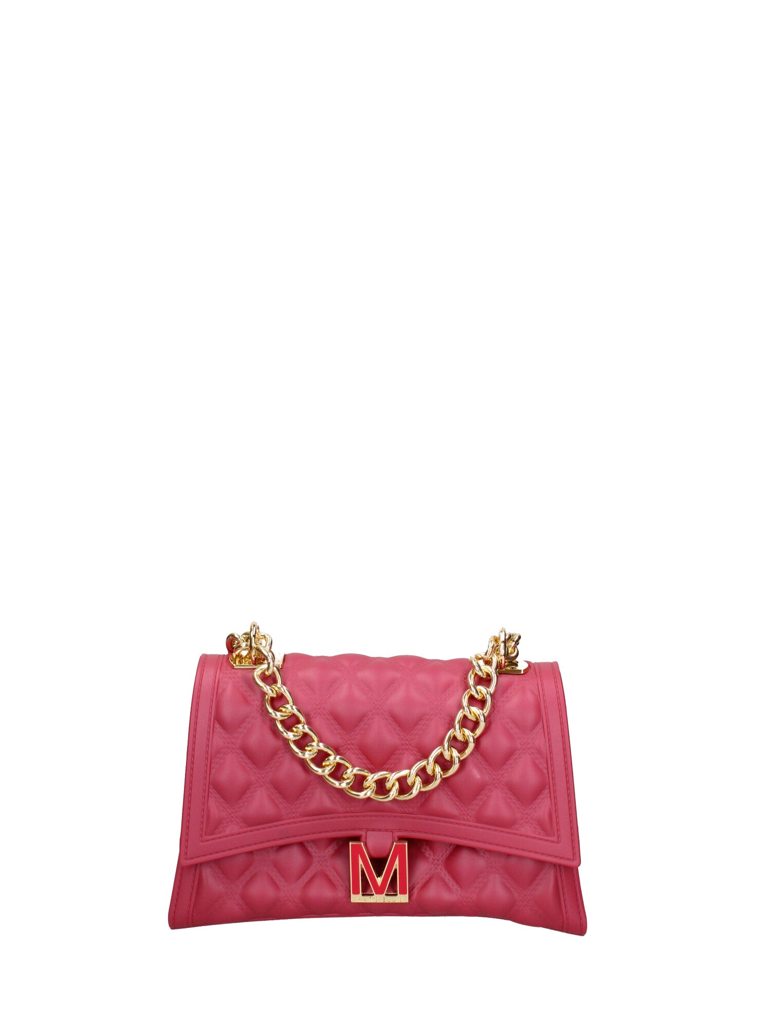 Borsa a mano da donna 100% gomma FLAT RHOMBUS M 24-CHERRY-GOLD Marc Ellis