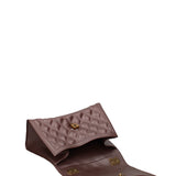 Borsa a mano da donna 100% gomma FLAT RHOMBUS M 24-CHOCOLATE-LIGHT OTTONE Marc Ellis
