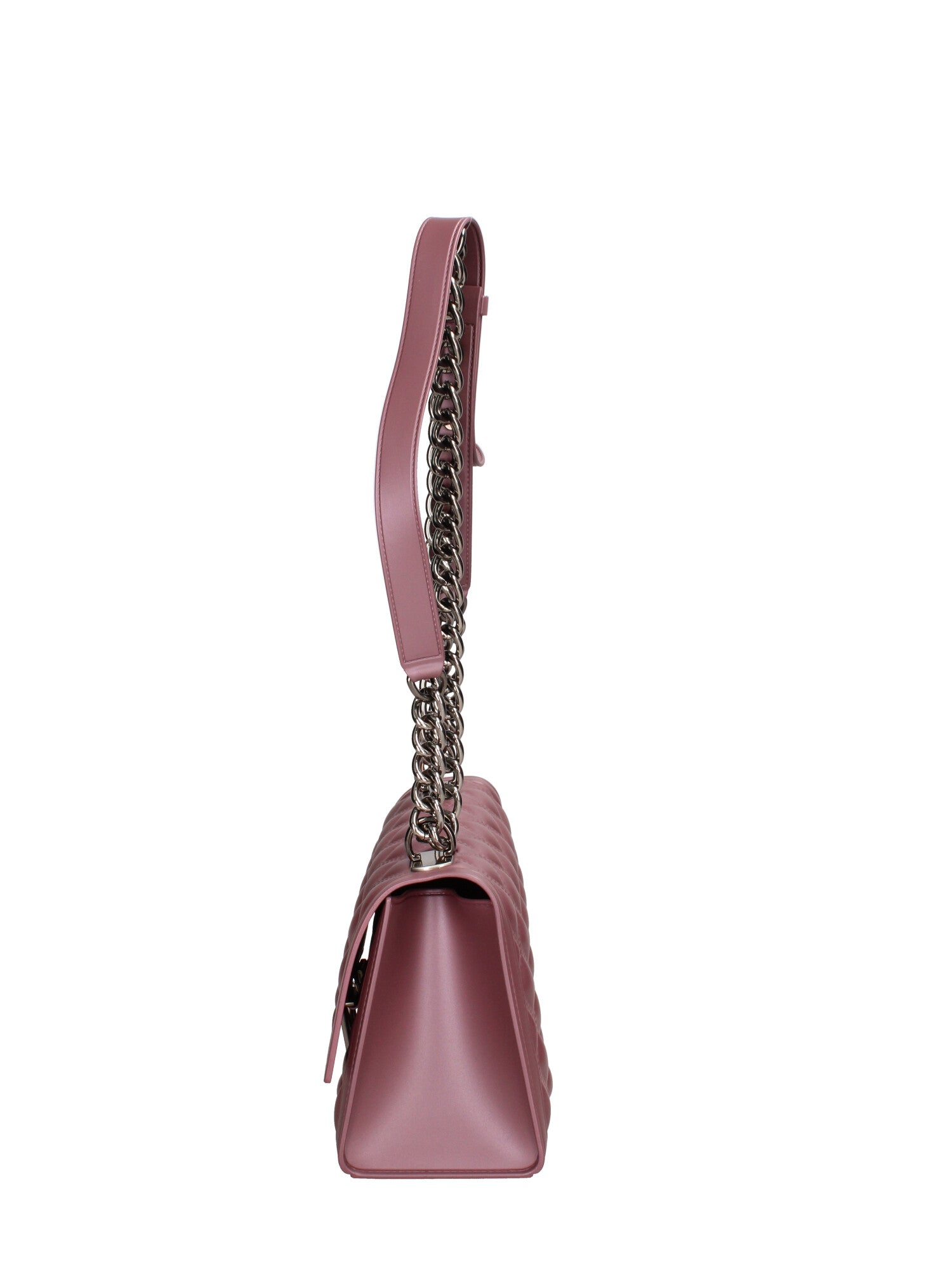 Borsa a mano da donna 100% gomma FLAT RHOMBUS M 24-DARK MAUVE-SATIN CDF Marc Ellis