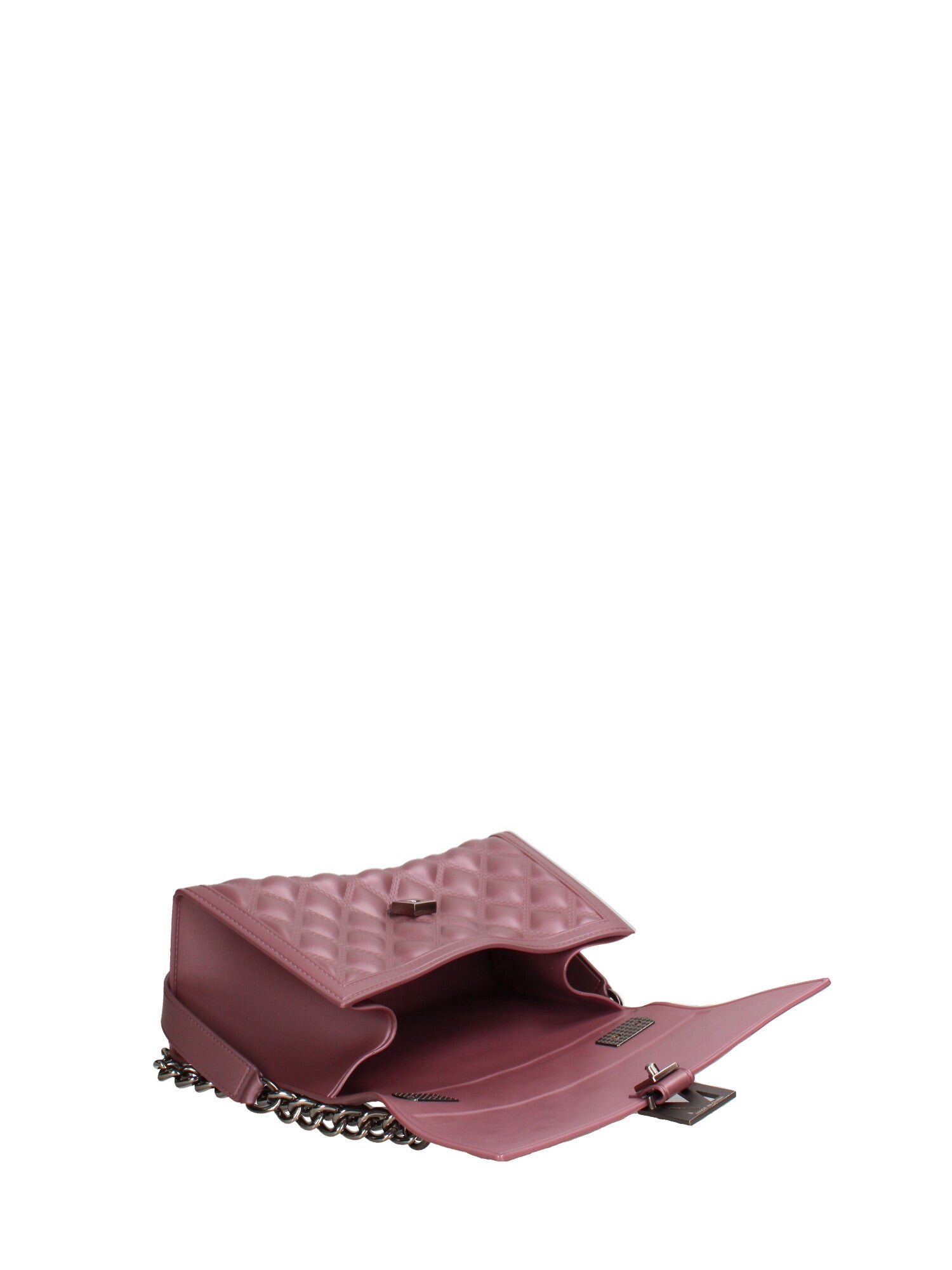 Borsa a mano da donna 100% gomma FLAT RHOMBUS M 24-DARK MAUVE-SATIN CDF Marc Ellis