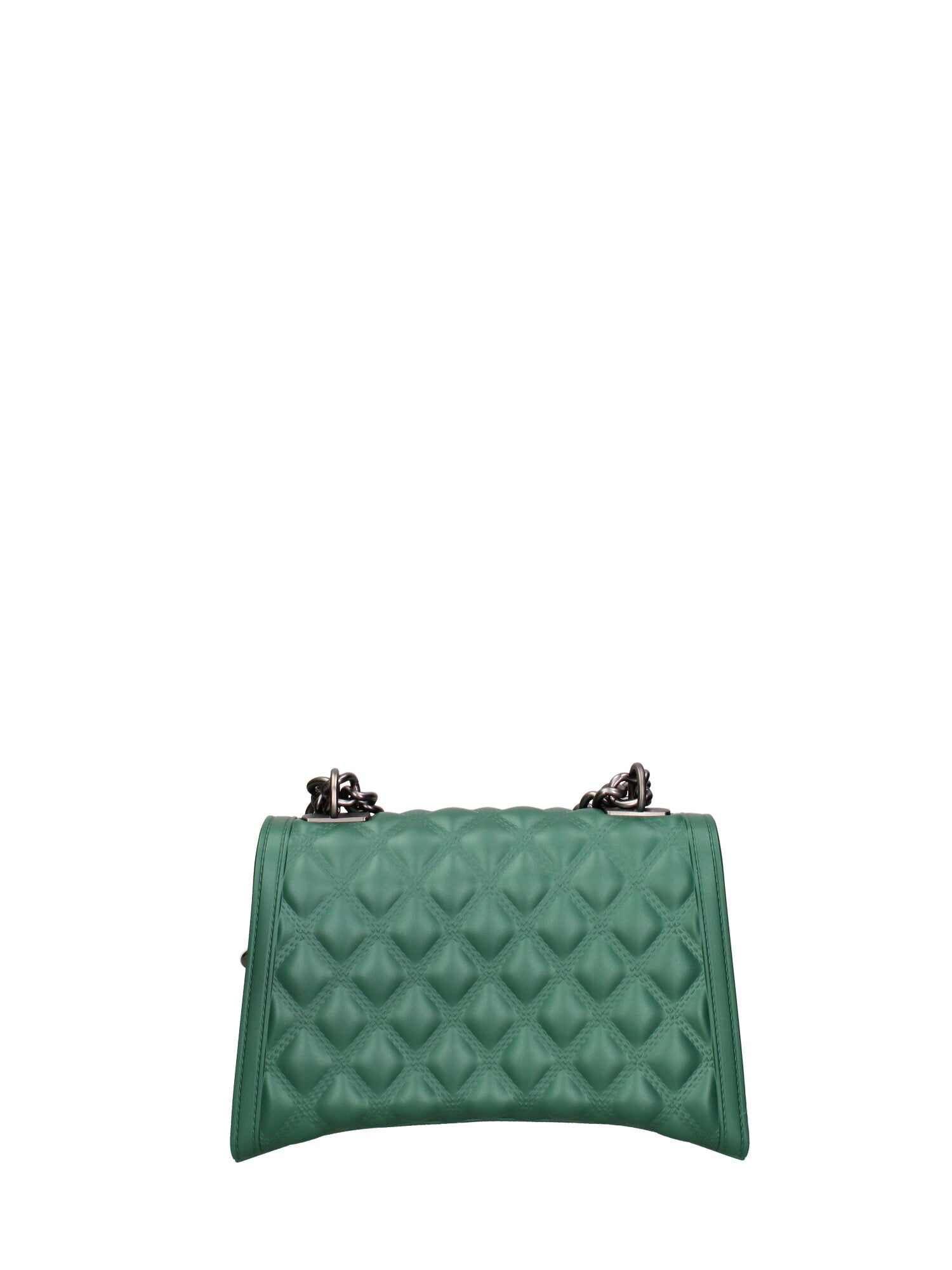 Borsa a mano da donna 100% gomma FLAT RHOMBUS M 24-FOREST GREEN-SATIN CDF Marc Ellis
