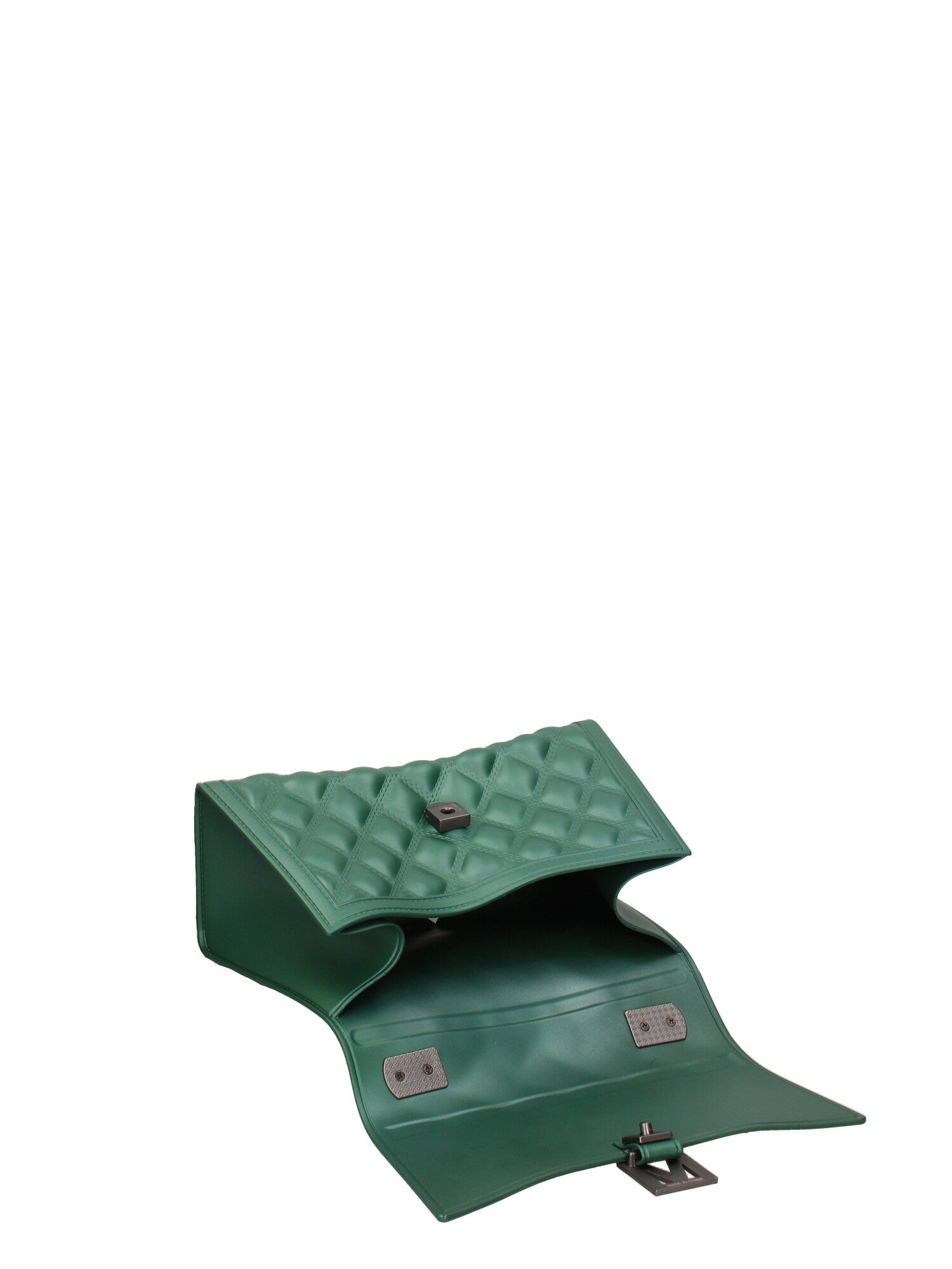 Borsa a mano da donna 100% gomma FLAT RHOMBUS M 24-FOREST GREEN-SATIN CDF Marc Ellis