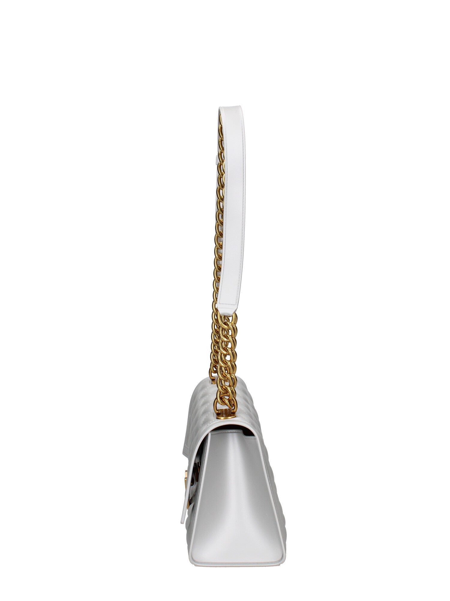 Borsa a mano da donna 100% gomma FLAT RHOMBUS M 24-GLACIER GRAY-LIGHT OTTONE Marc Ellis