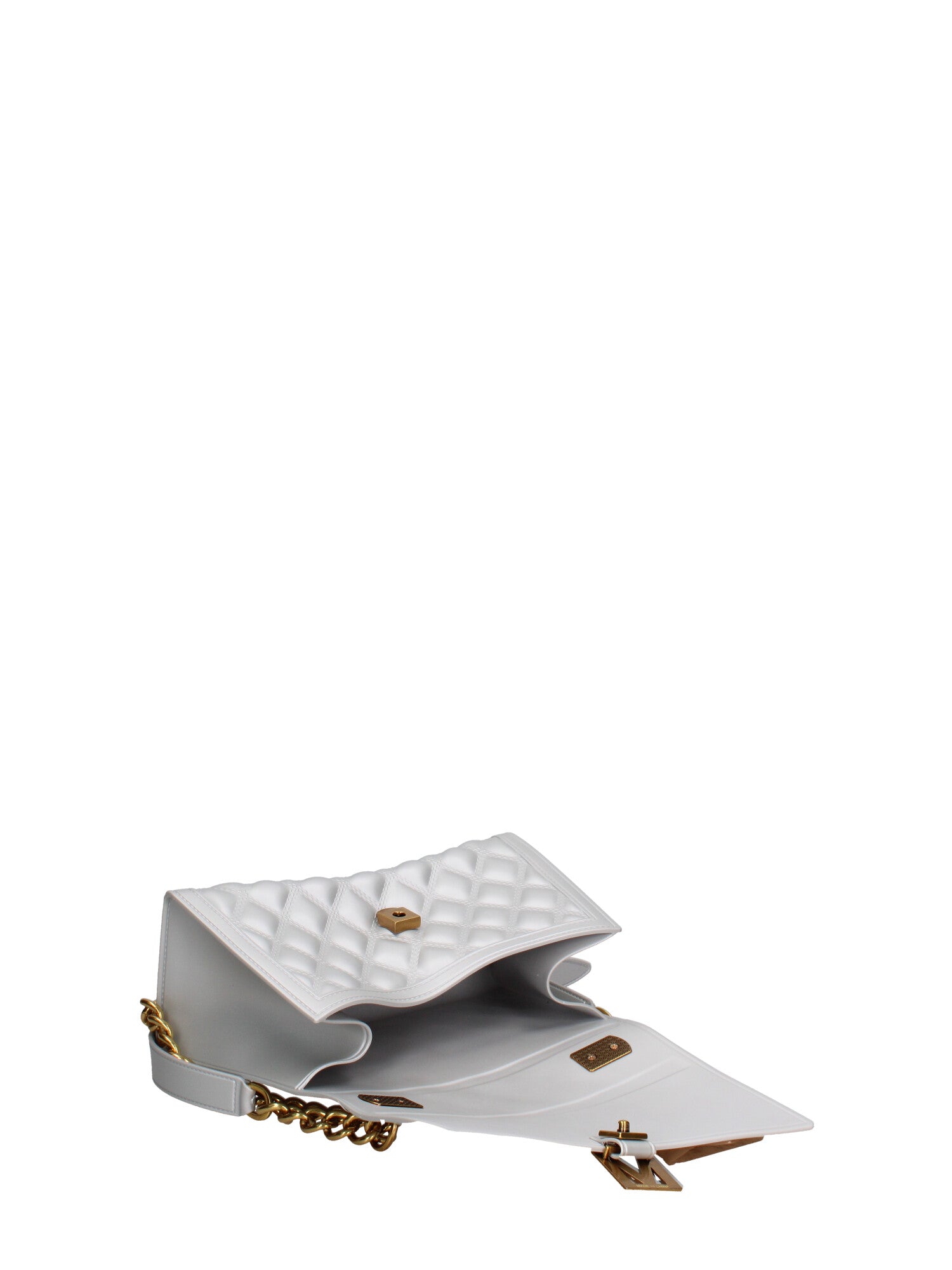 Borsa a mano da donna 100% gomma FLAT RHOMBUS M 24-GLACIER GRAY-LIGHT OTTONE Marc Ellis