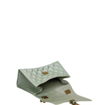 Borsa a mano da donna 100% gomma FLAT RHOMBUS M 24-OLIVE-LIGHT GOLD Marc Ellis