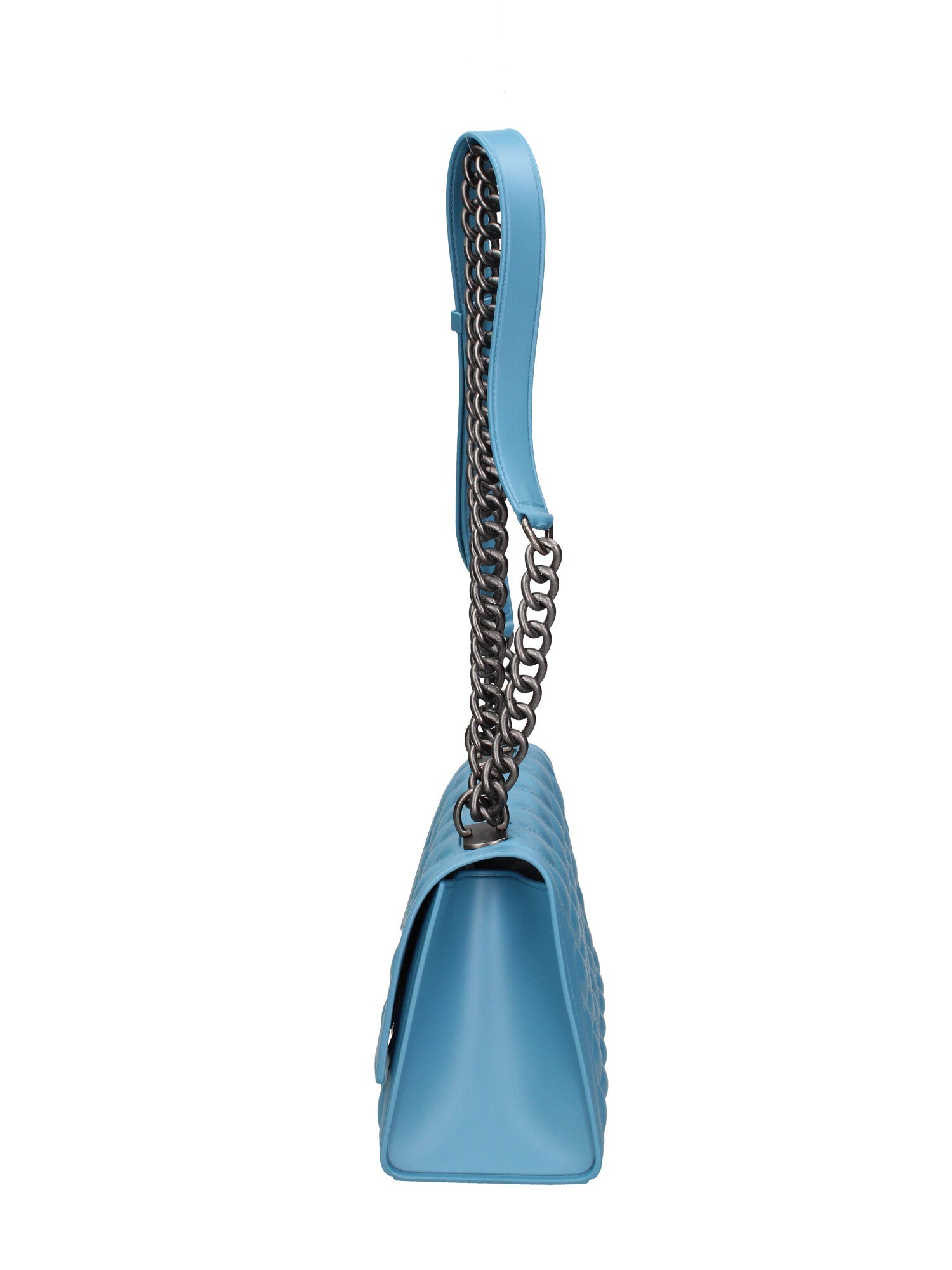 Borsa a mano da donna 100% gomma FLAT RHOMBUS M 24-SUGAR BLUE-SATIN CDF Marc Ellis