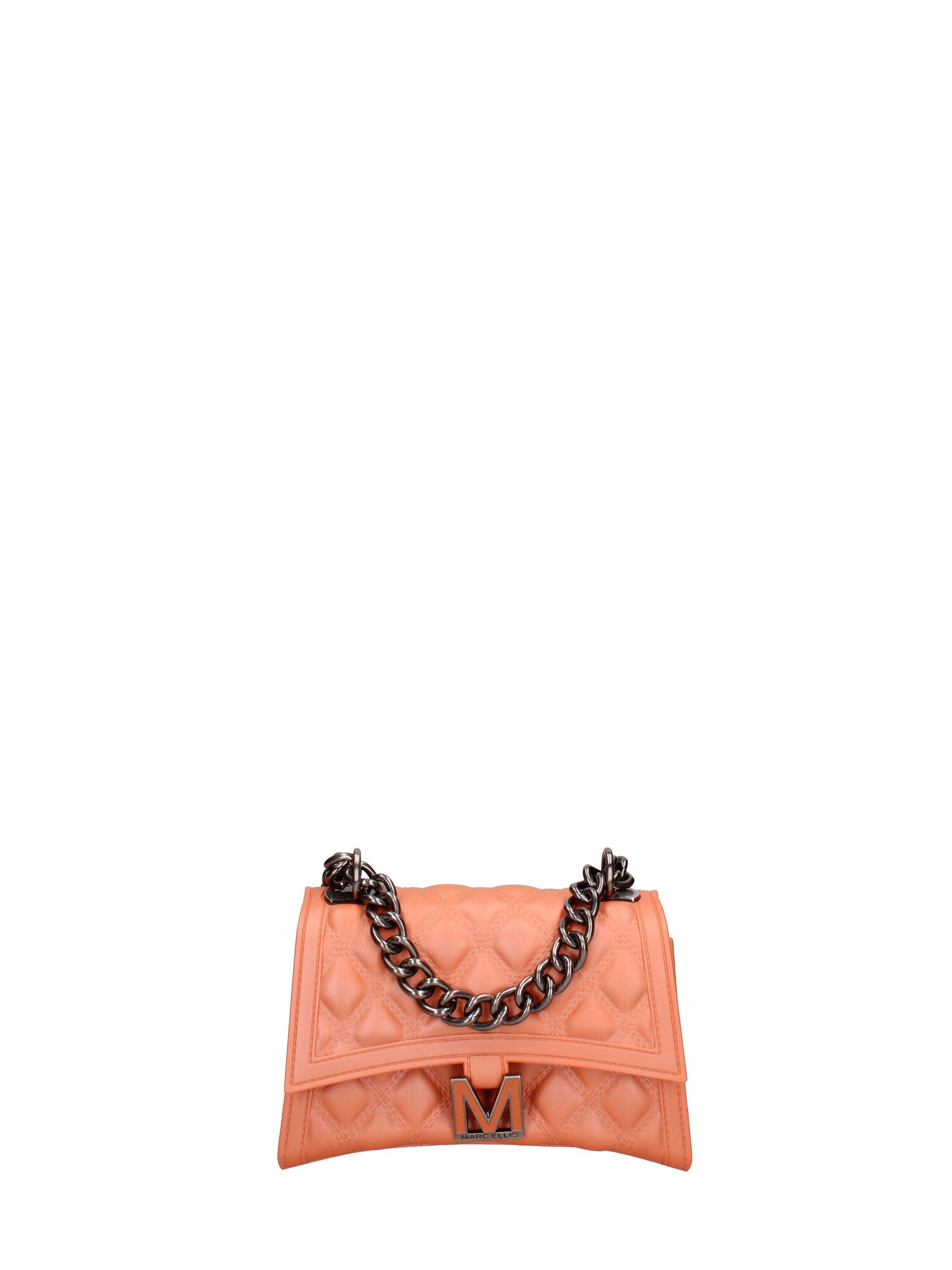 Borsa a mano donna 100% gomma FLAT RHOMBUS S 24-DARK RUST-BRUSH CDF Marc Ellis