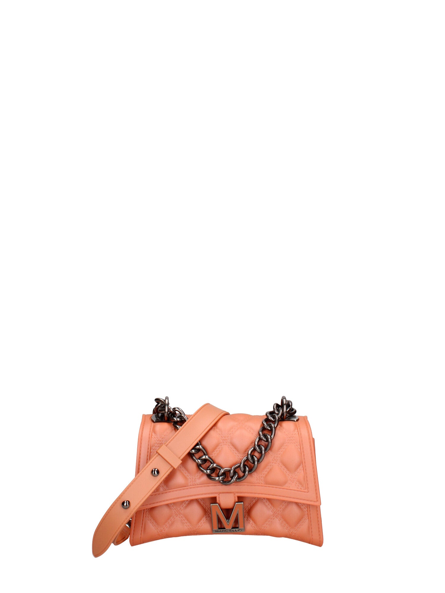 Borsa a mano donna 100% gomma FLAT RHOMBUS S 24-DARK RUST-BRUSH CDF Marc Ellis