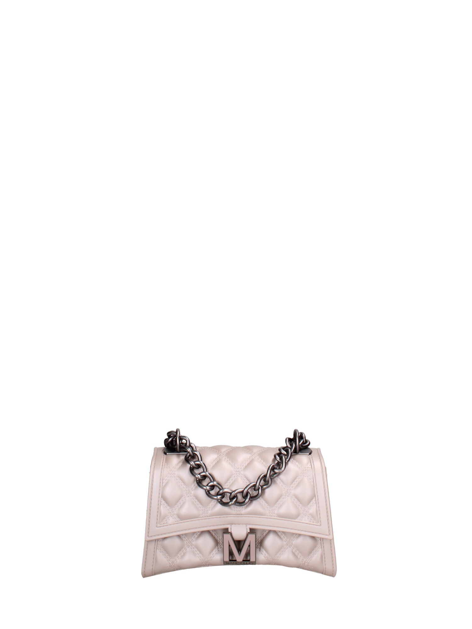 Borsa a mano donna 100% gomma FLAT RHOMBUS S 24-STONE-SATIN CDF Marc Ellis