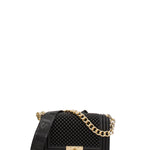 Borsa a mano da donna 100% gomma FLAT S BALL 24-BLACK-GOLD Marc Ellis