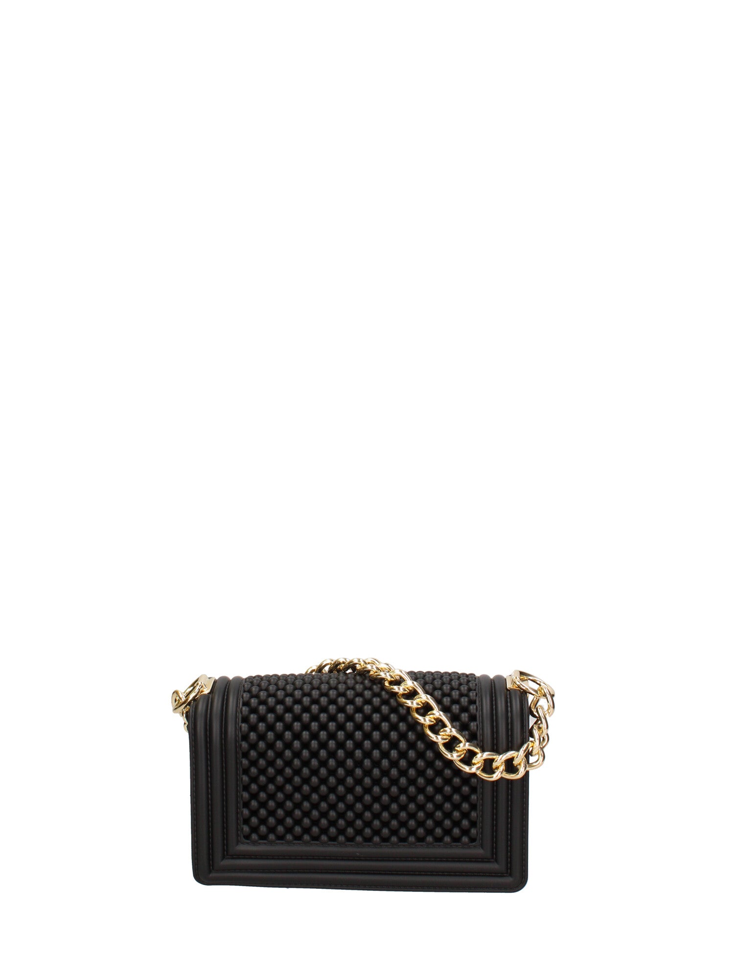 Borsa a mano da donna 100% gomma FLAT S BALL 24-BLACK-GOLD Marc Ellis