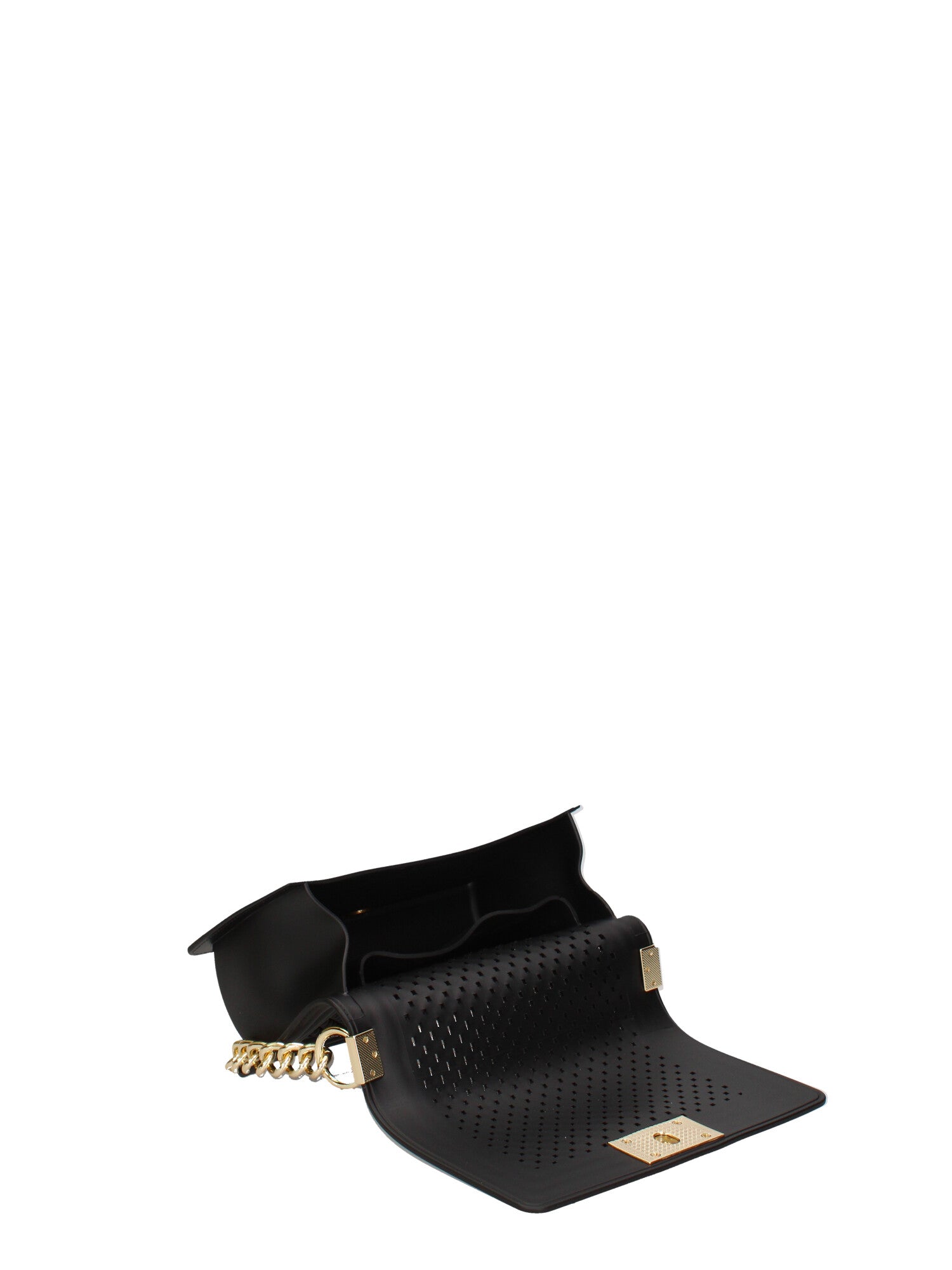Borsa a mano da donna 100% gomma FLAT S BALL 24-BLACK-GOLD Marc Ellis