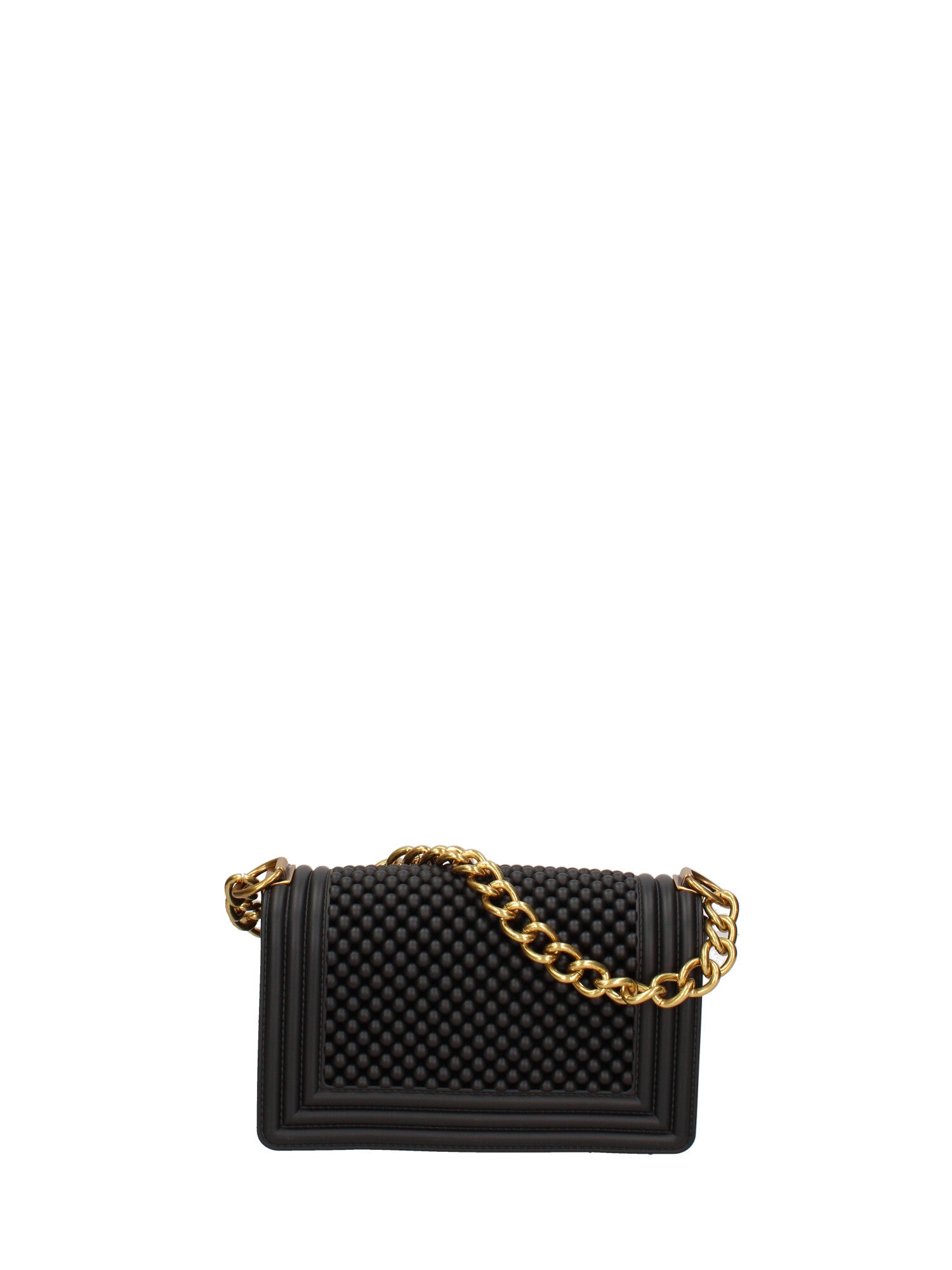 Borsa a mano da donna 100% gomma FLAT S BALL 24-BLACK-LIGHT OTTONE Marc Ellis