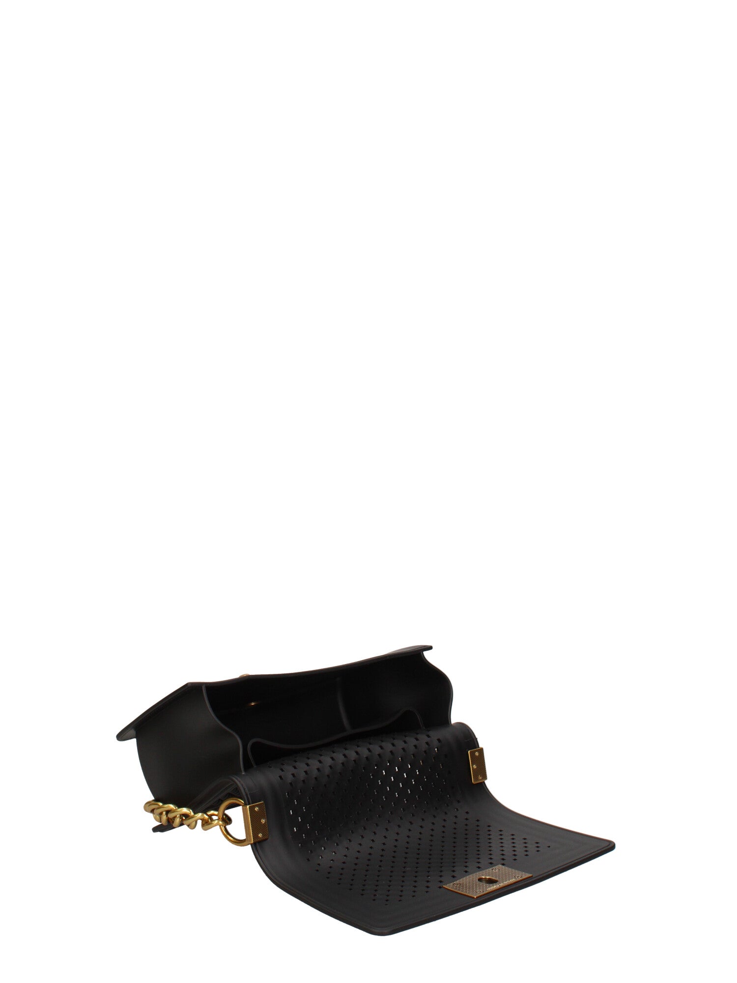 Borsa a mano da donna 100% gomma FLAT S BALL 24-BLACK-LIGHT OTTONE Marc Ellis