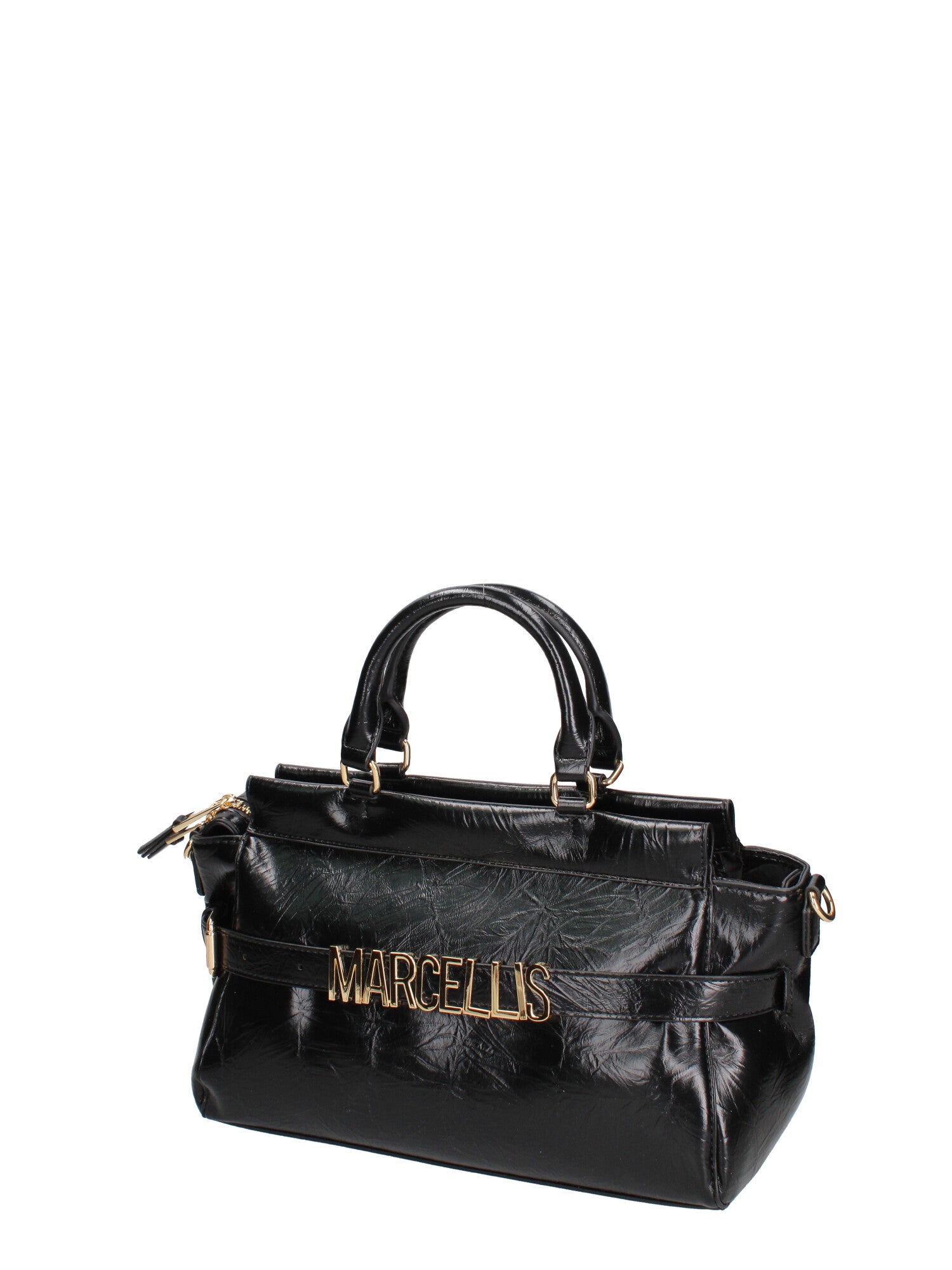 Borsa a mano da donna 100% PVC HEATHER -BLACK Marc Ellis