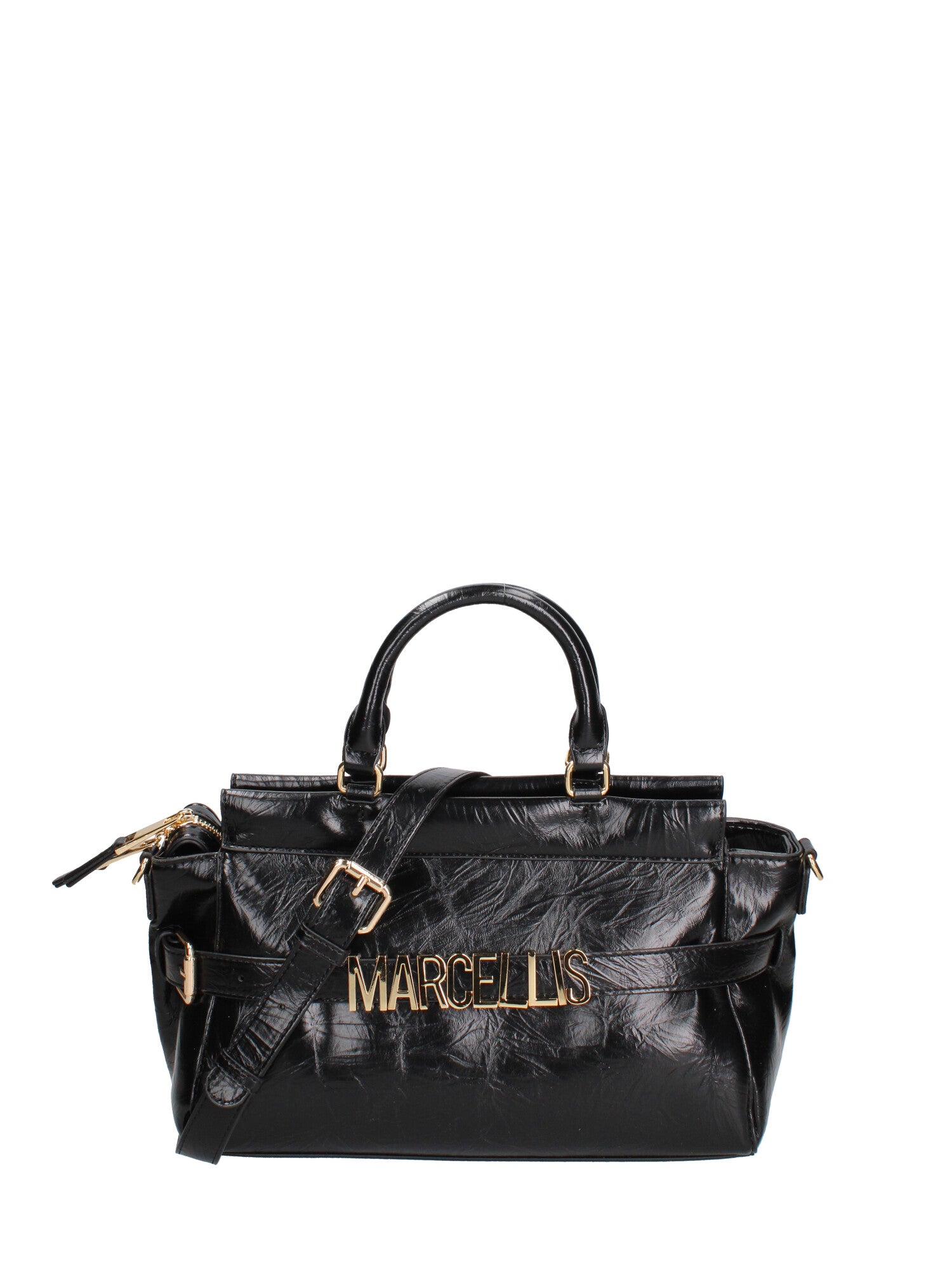 Borsa a mano da donna 100% PVC HEATHER -BLACK Marc Ellis