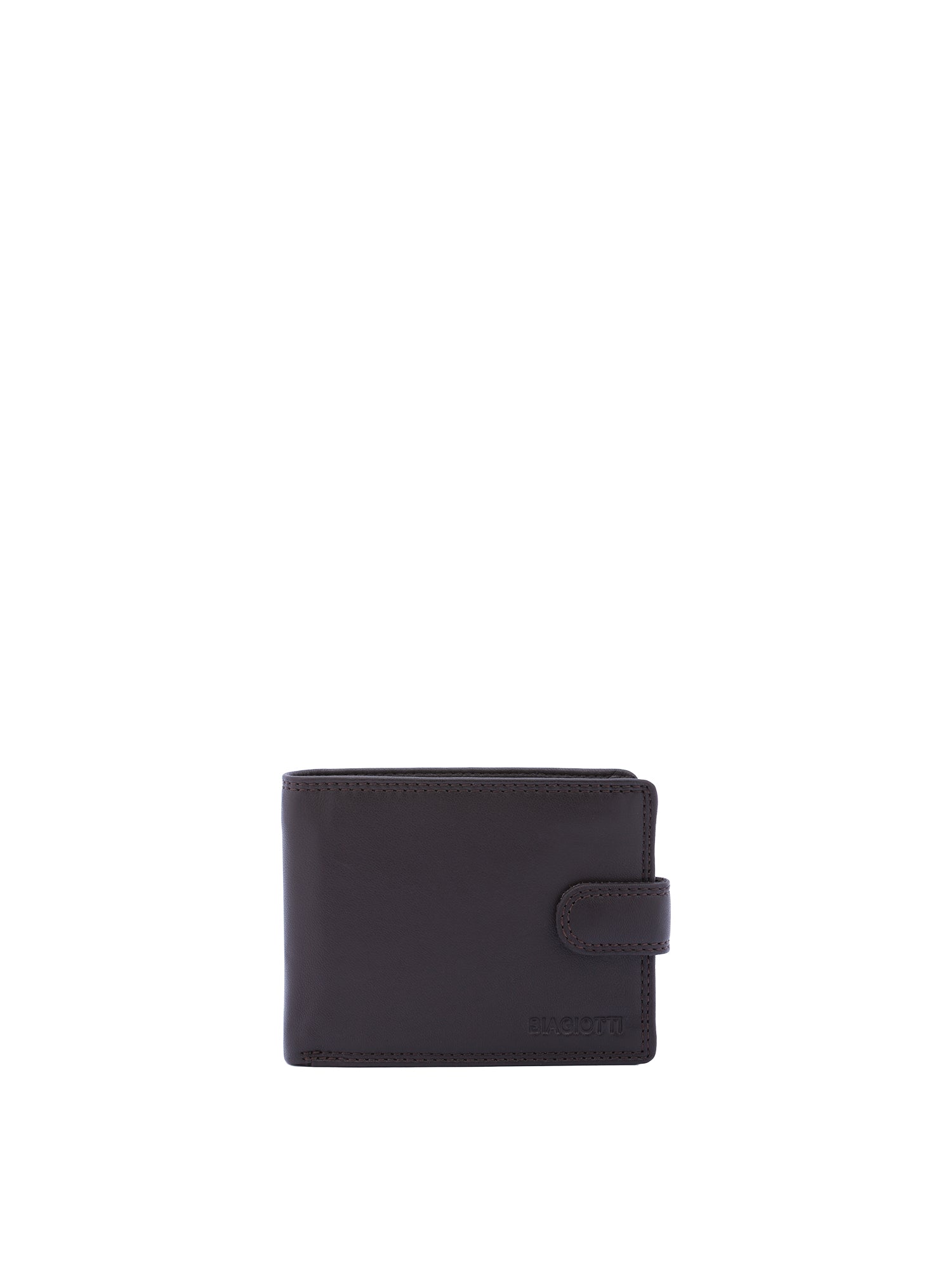 Portafoglio da uomo in vera pelle Casual LB7602-56-MARRONE SCURO Laura Biagiotti