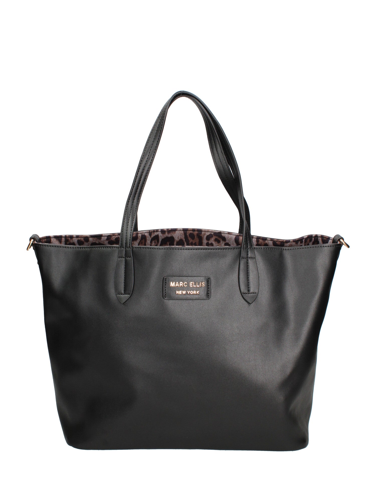 Borsa a spalla da donna 100% PVC MARGARET-BLACK-LEO TEX Marc Ellis