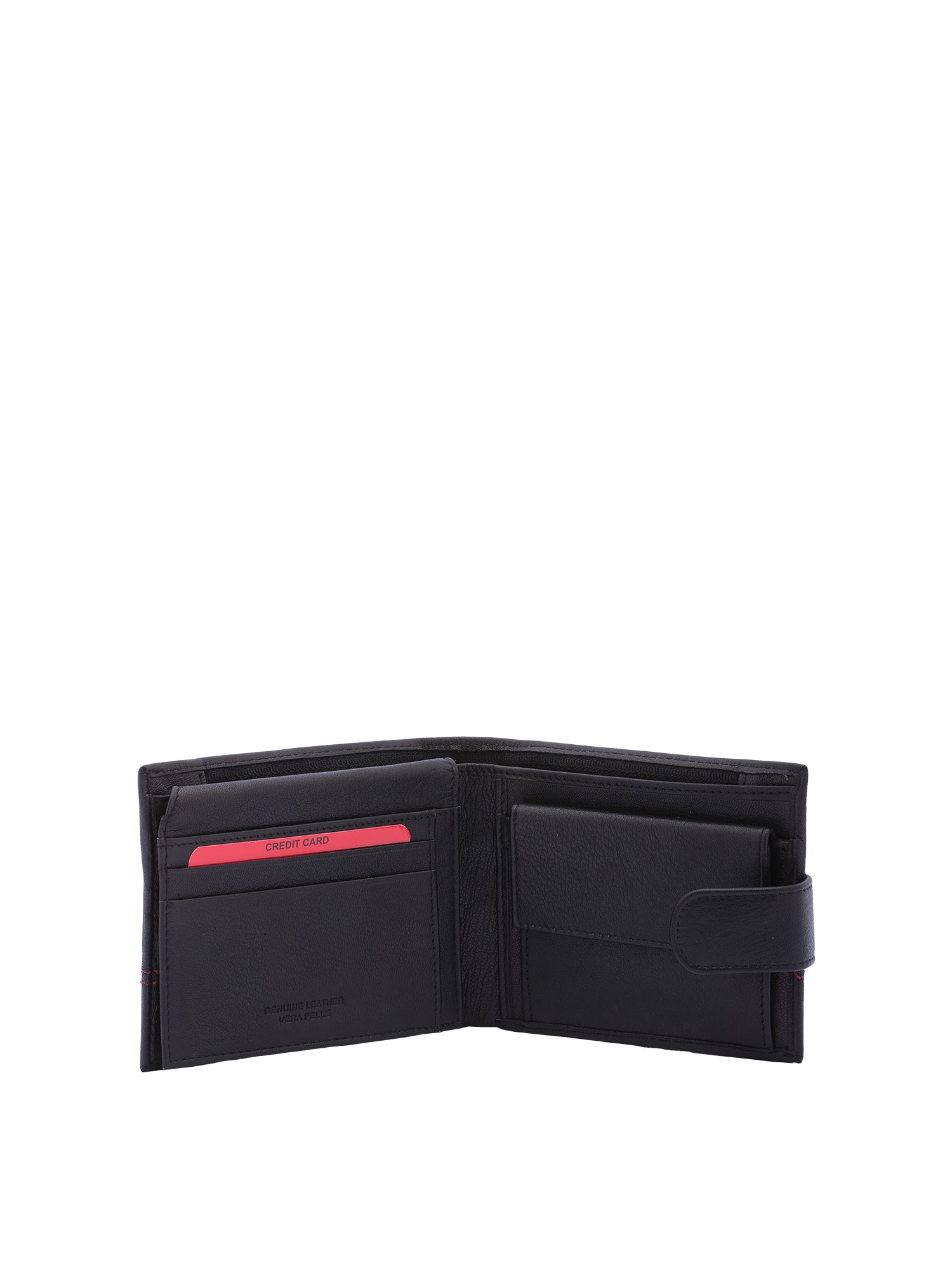 Portafoglio uomo in vera pelle Casual PC-1110-NERO ROSSO Northampton Polo Club