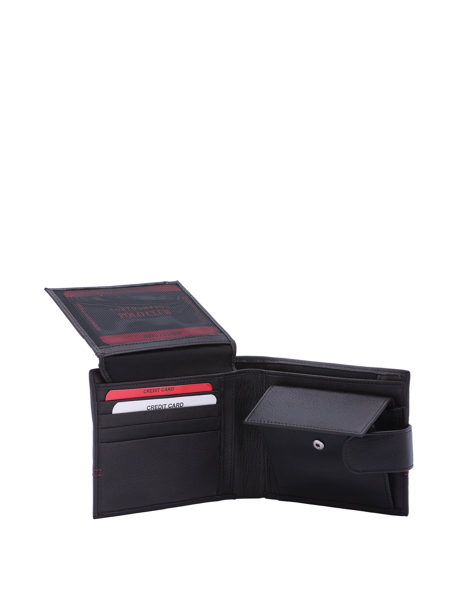 Portafoglio uomo in vera pelle Casual PC-1110-NERO ROSSO Northampton Polo Club