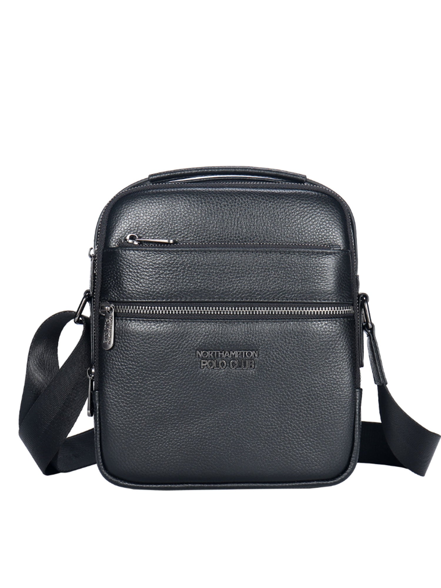 Borsa a tracolla uomo vera pelle Casual PC3348-BLACK Northampton Polo Club