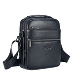 Borsa a tracolla uomo vera pelle Casual PC3348-BLACK Northampton Polo Club