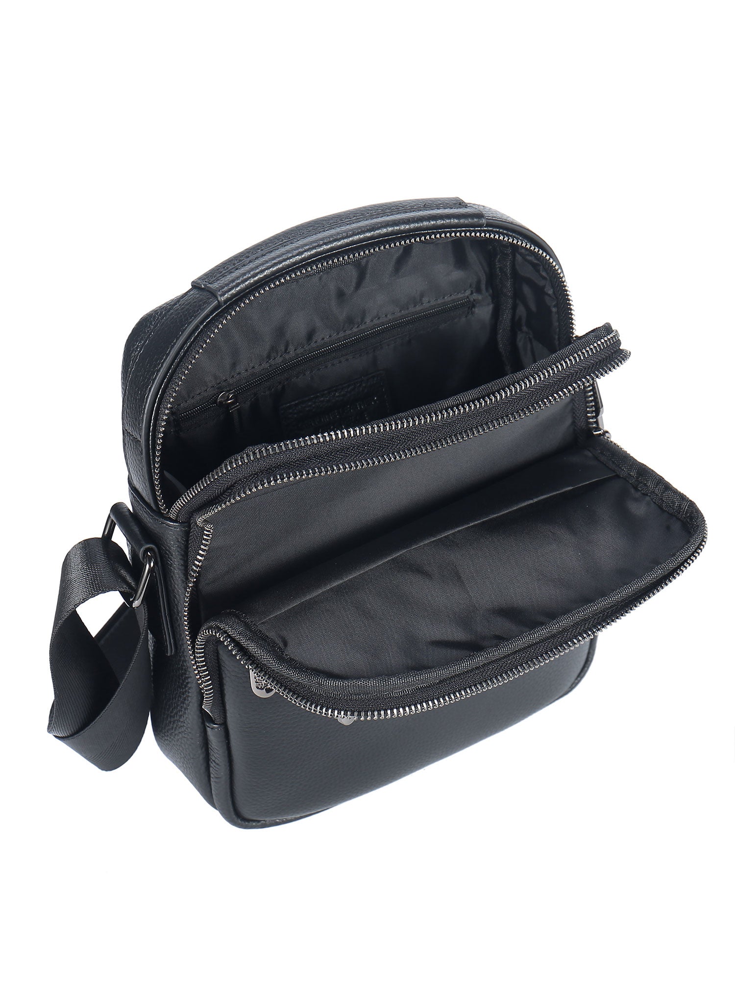 Borsa a tracolla uomo vera pelle Casual PC3348-BLACK Northampton Polo Club