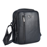 Borsa a tracolla uomo vera pelle Casual PC3349-BLACK Northampton Polo Club