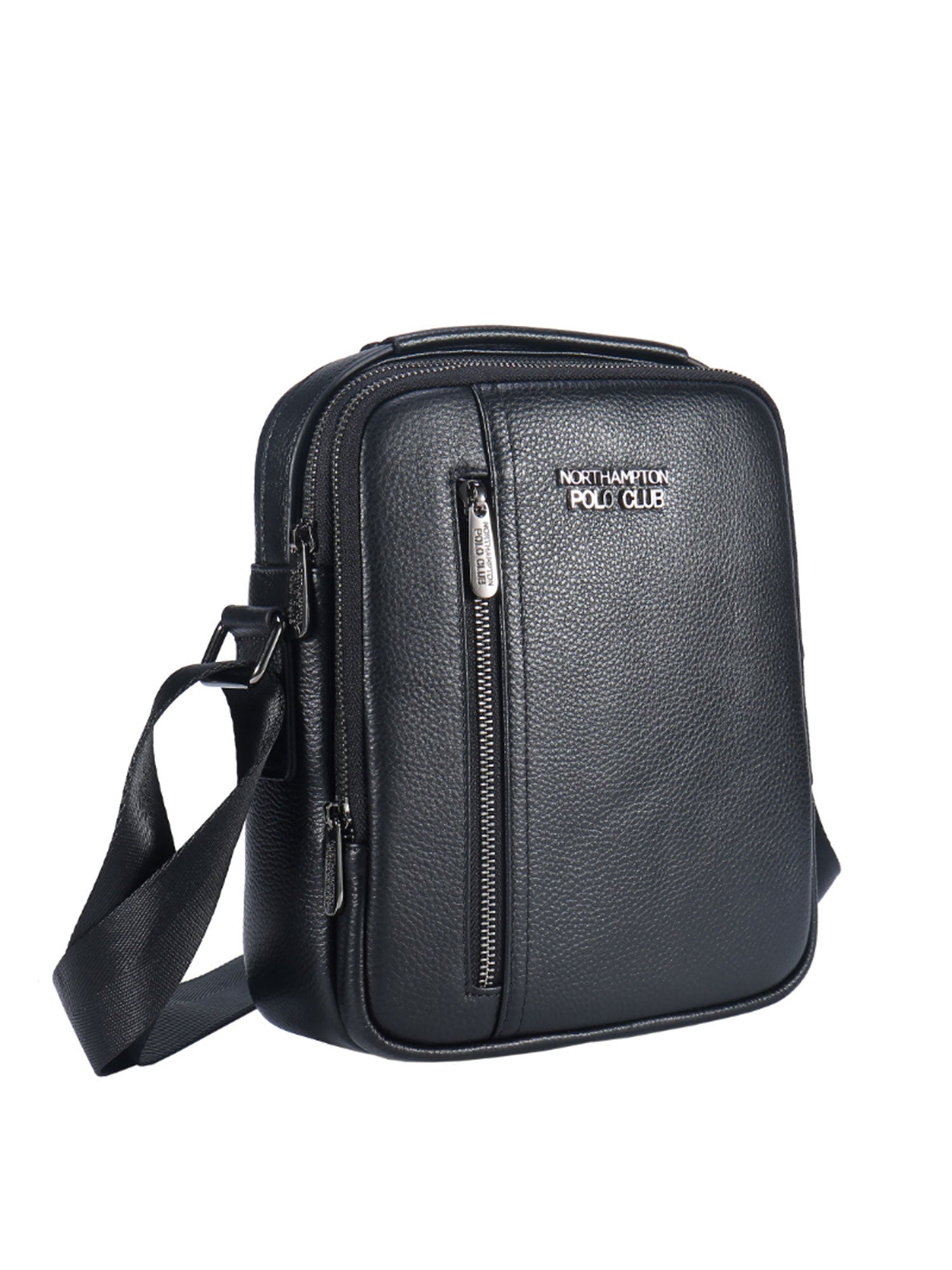 Borsa a tracolla uomo vera pelle Casual PC3349-BLACK Northampton Polo Club