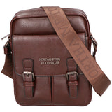 Borsa a tracolla uomo 100% PU Leather PCL3080-BROWN Northampton Polo Club