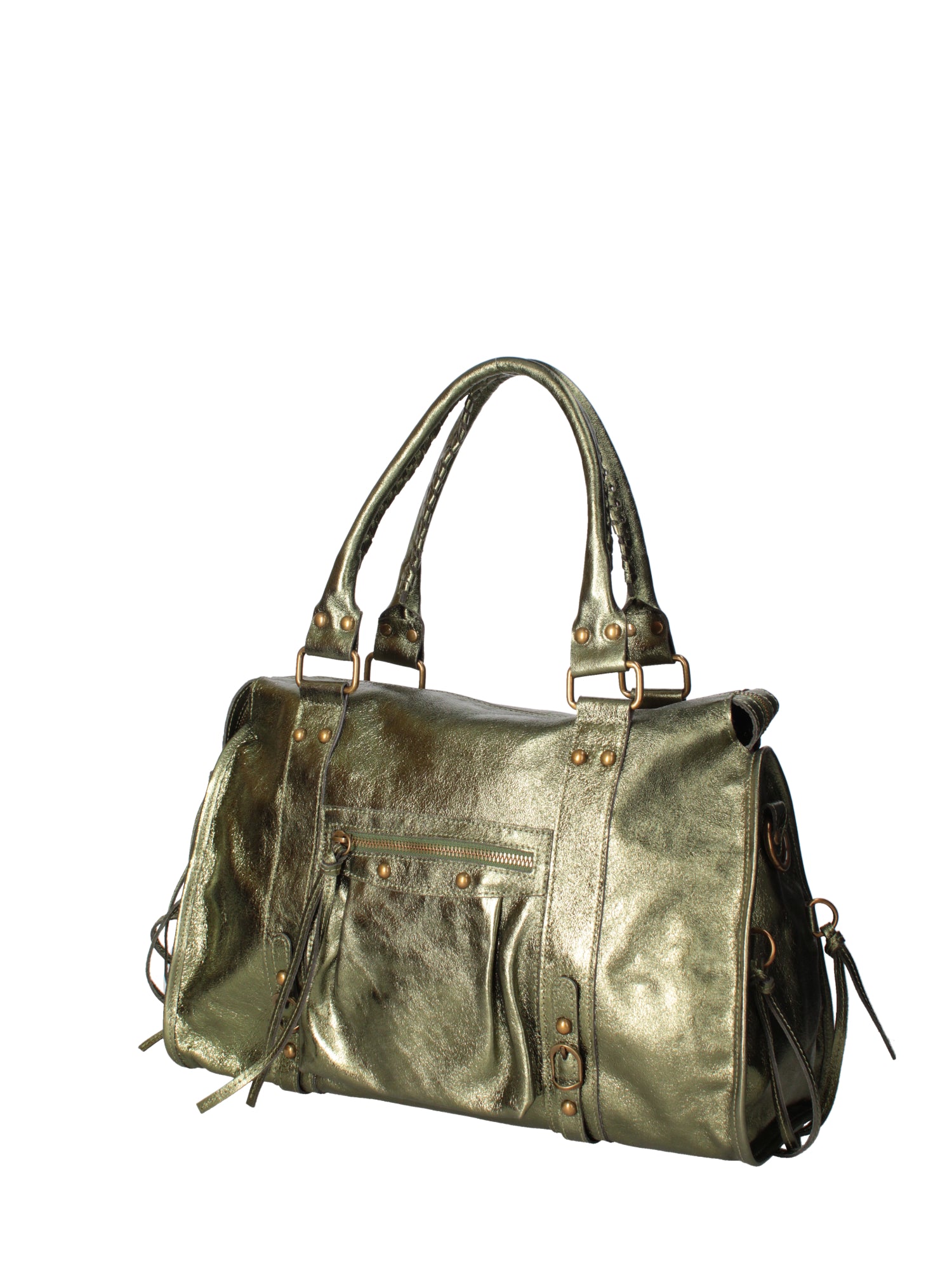 Novara Borsa a spalla da donna Vera pelle 06090 LM-L007 VERDE Gave Lux
