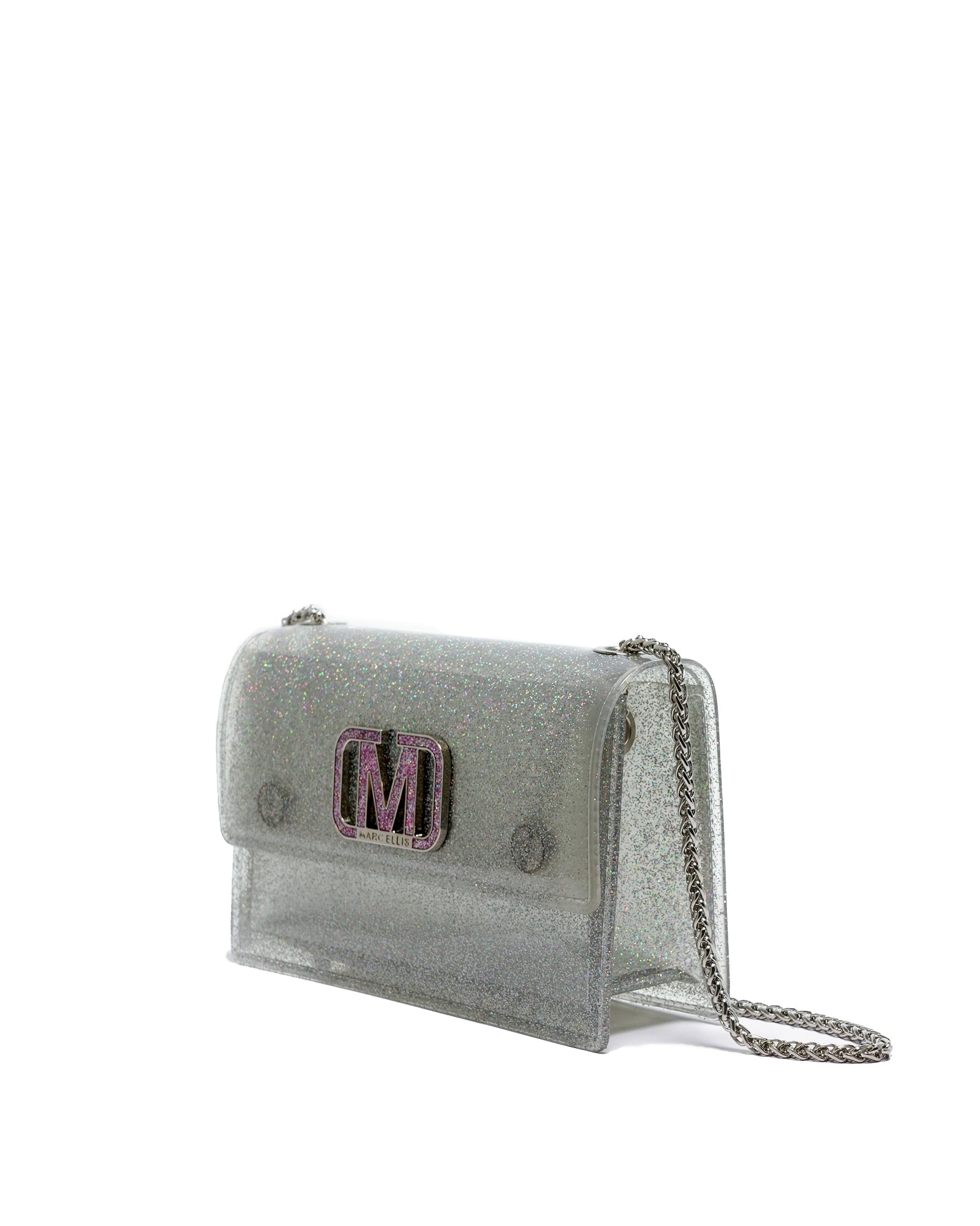 Borsa a mano da donna 100% Pvc FLAT SUPERMEE M-BLACK + LIGHT GOLD Marc Ellis