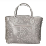 Enza Borsa a mano da donna Vera pelle 8007023FBG-020 GRIGIO CHIARO Gave Lux