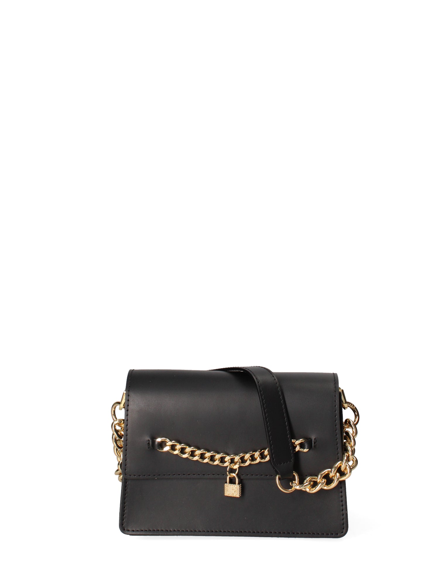 Borsa a tracolla da donna Vera pelle ruga JR-W-1155RU-BLACK-GOLD John Richmond