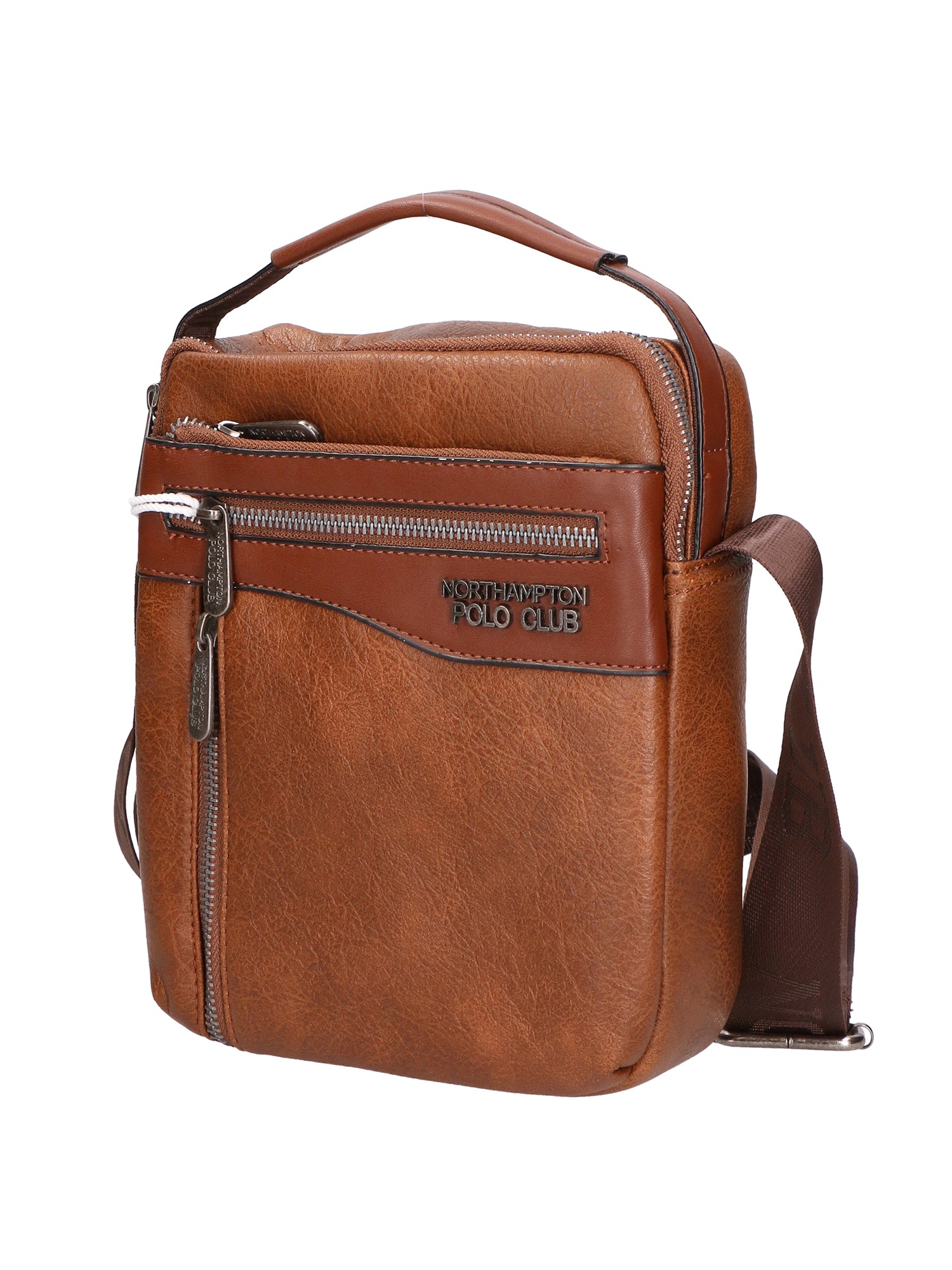 Borsa a tracolla uomo in pelle PU Casual PCL3004-COFFEE Northampton Polo Club