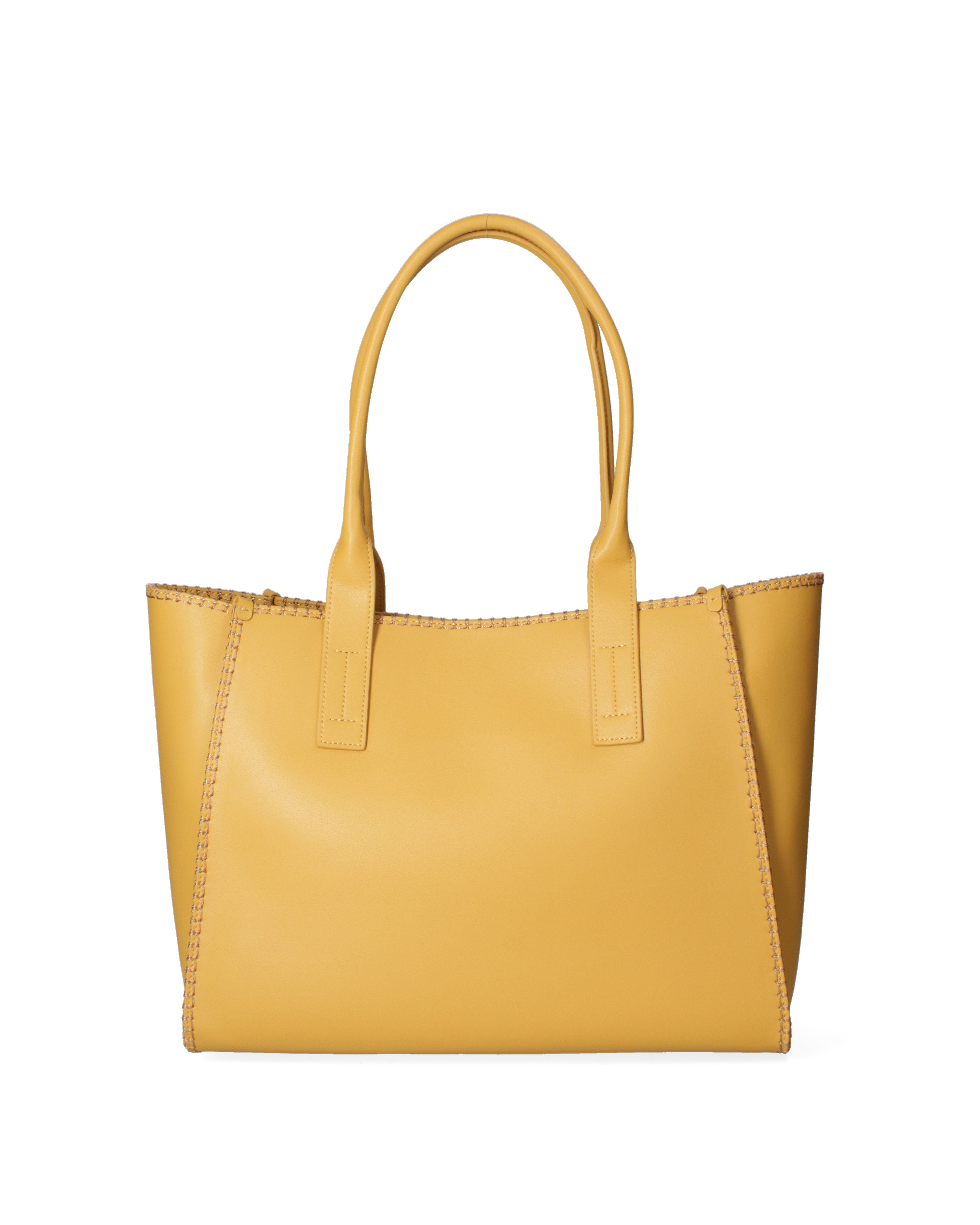 Borsa a spalla da donna 100% pelle riciclata 07225-Light yellow Viola Castellani