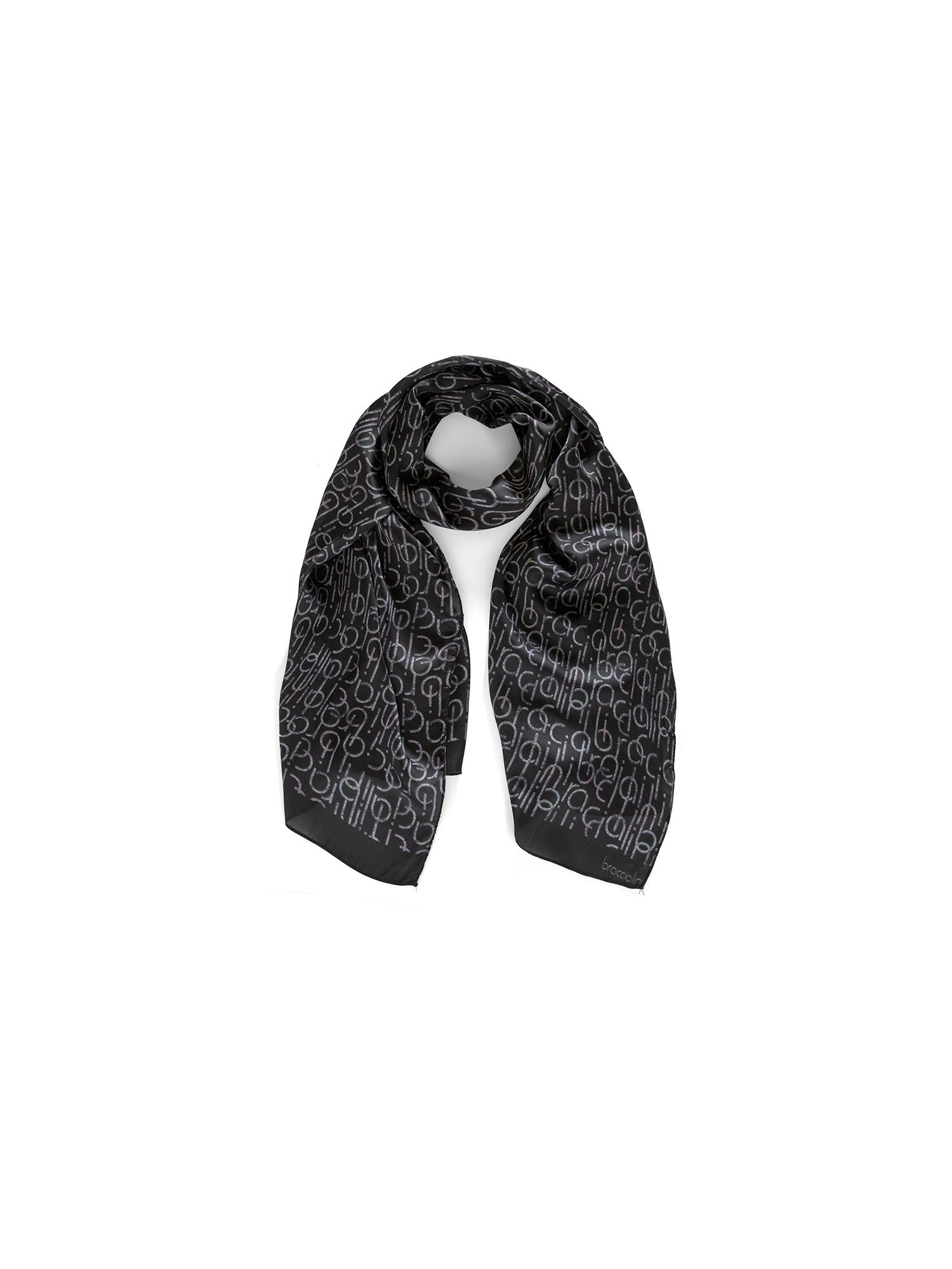 100% Poliestere Foulard da donna Seraphina Elite Casual BFR329-NERO Braccialini