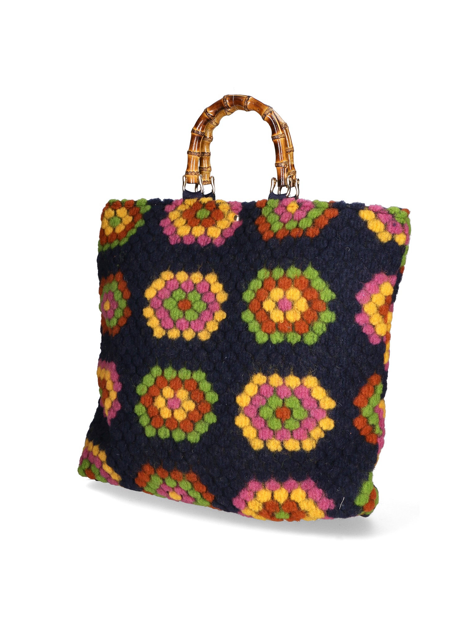 Luana Borsa a mano da donna Lana e vera pelle 04466-NERO Gave Lux