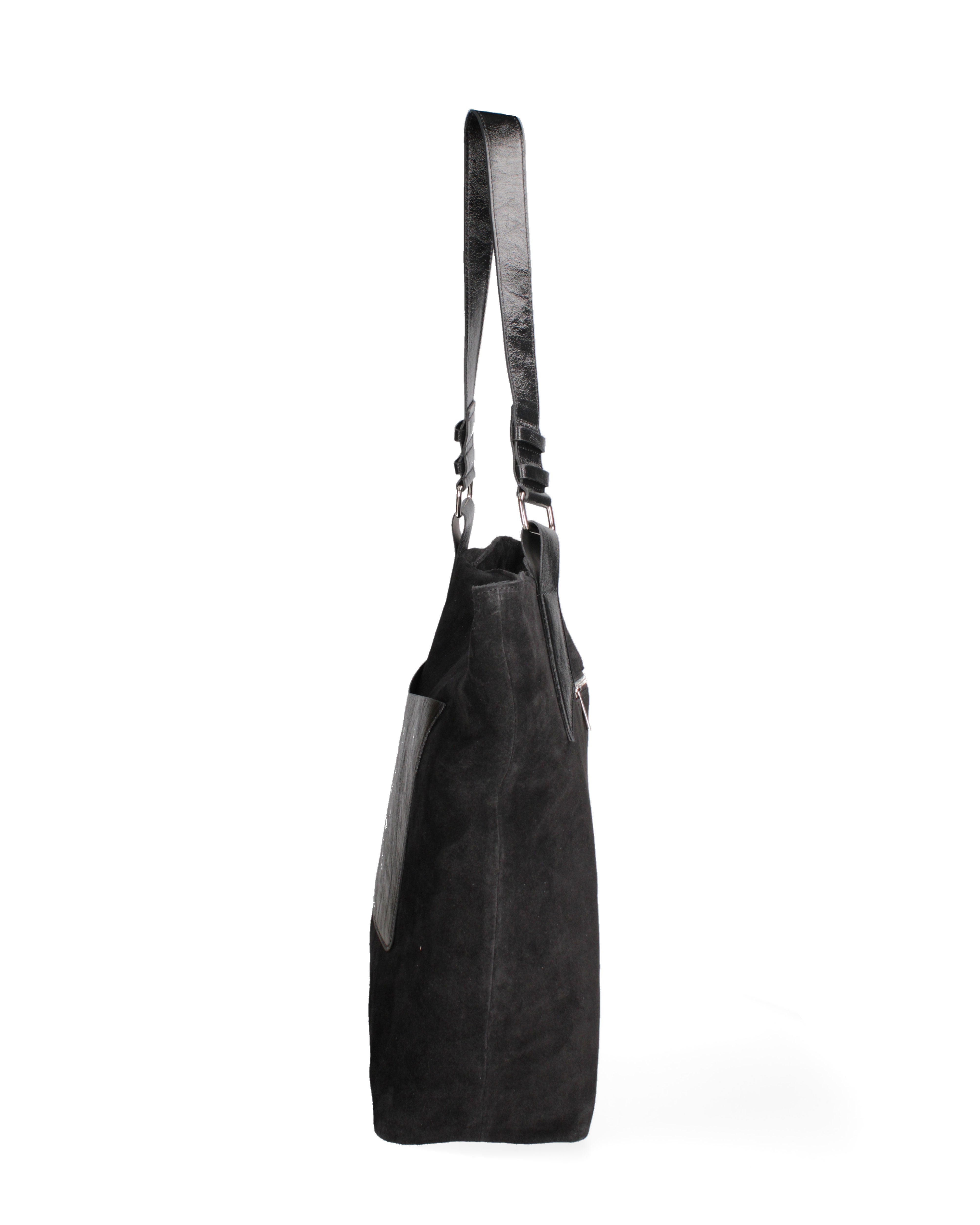 Borsa a spalla da donna Vera pelle 07312-NERO+L022 Roberta Rossi