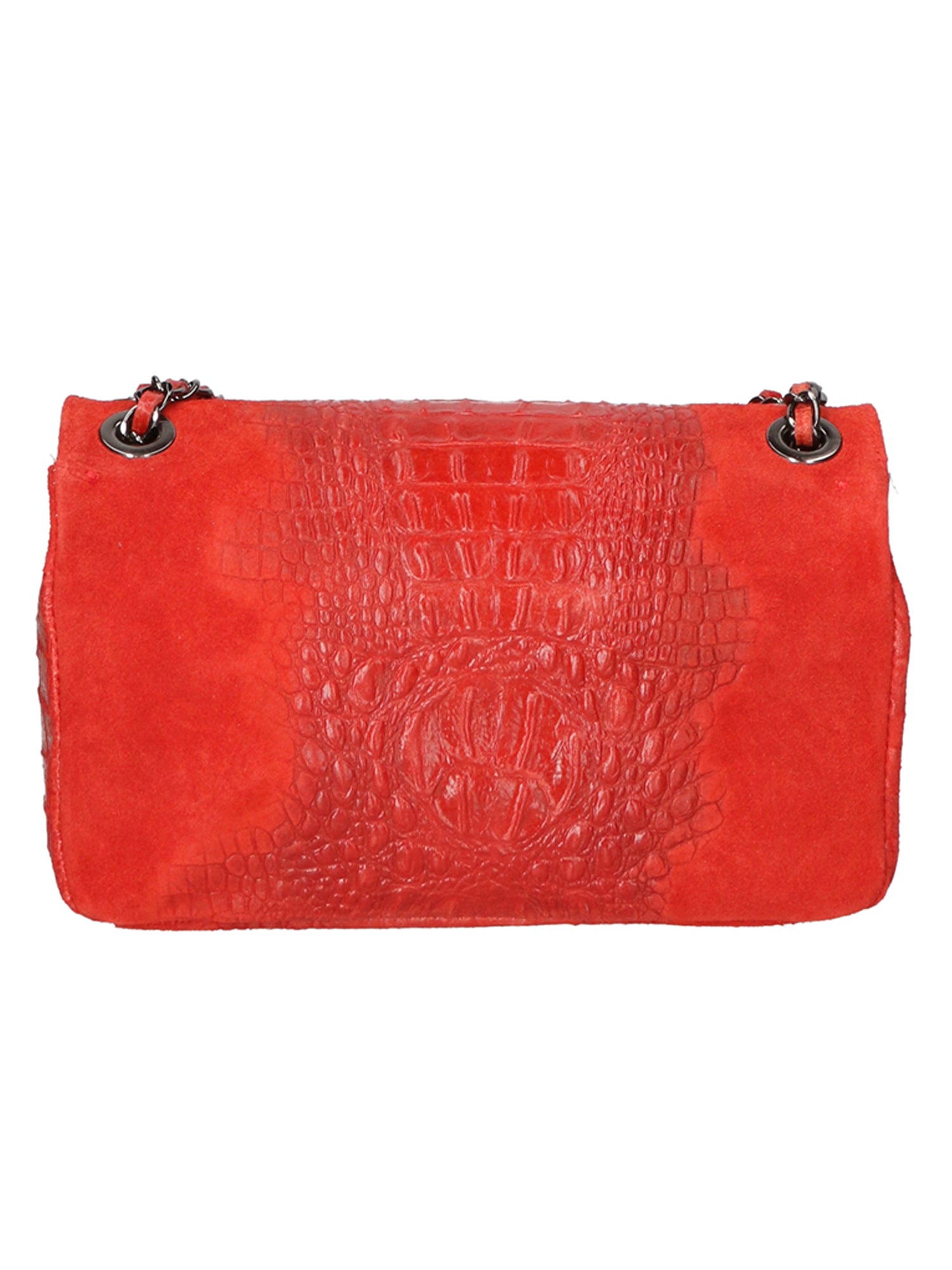 Edvige Borsa a spalla da donna Pelle Croco Stampata 80045-ROSSO RED Gave Lux