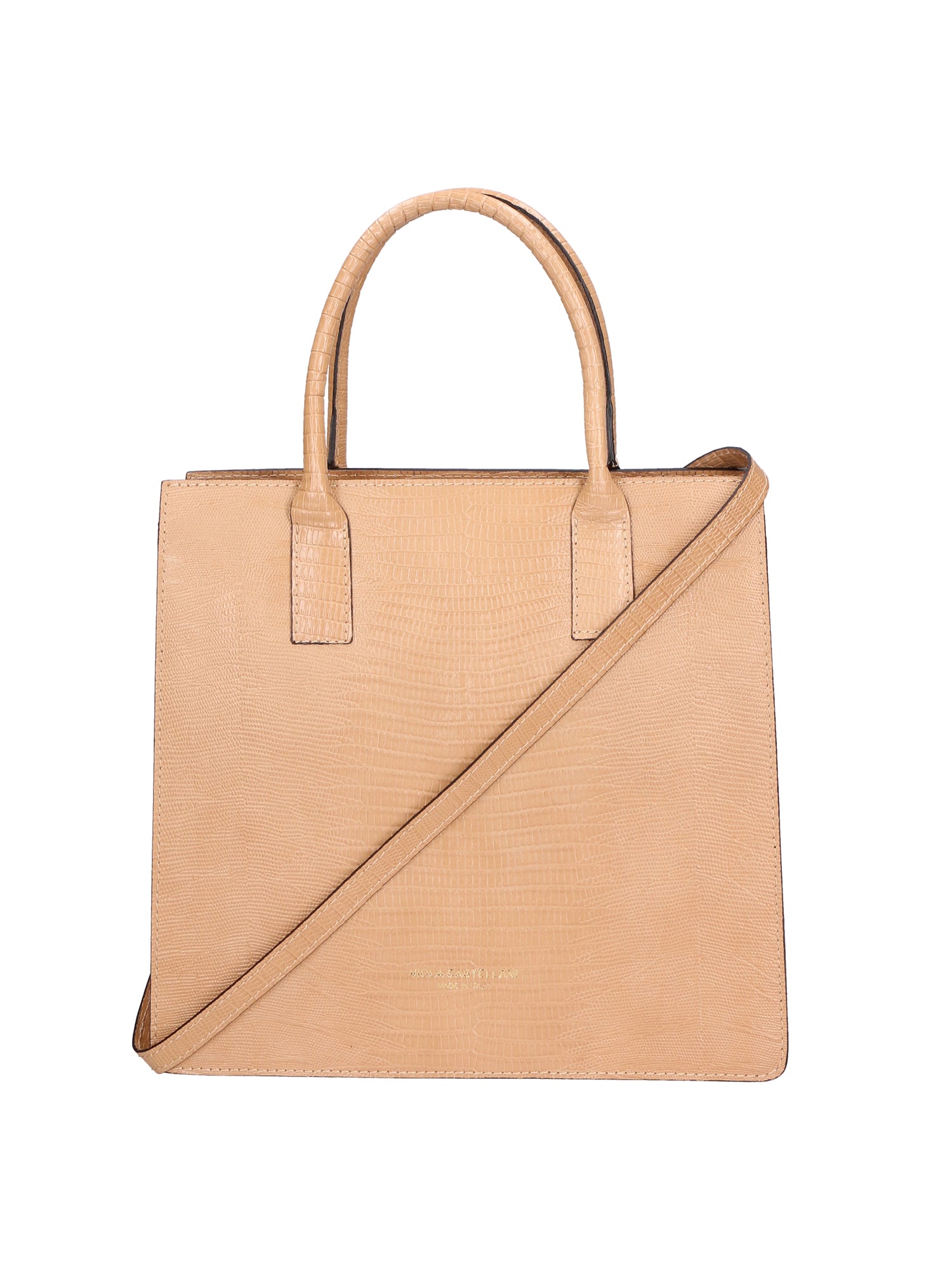 Giulia Borsa a mano da donna Vera pelle effetto cocco 468W-LU81 SABBIA Viola Castellani