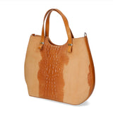 Elda Borsa a mano da donna Vera pelle croco 80046 1-CUOIO Gave Lux