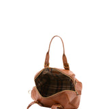 Borsa a bauletto unisex in vera pelle 100% cotone 4528-MIELE Alessia Firenze