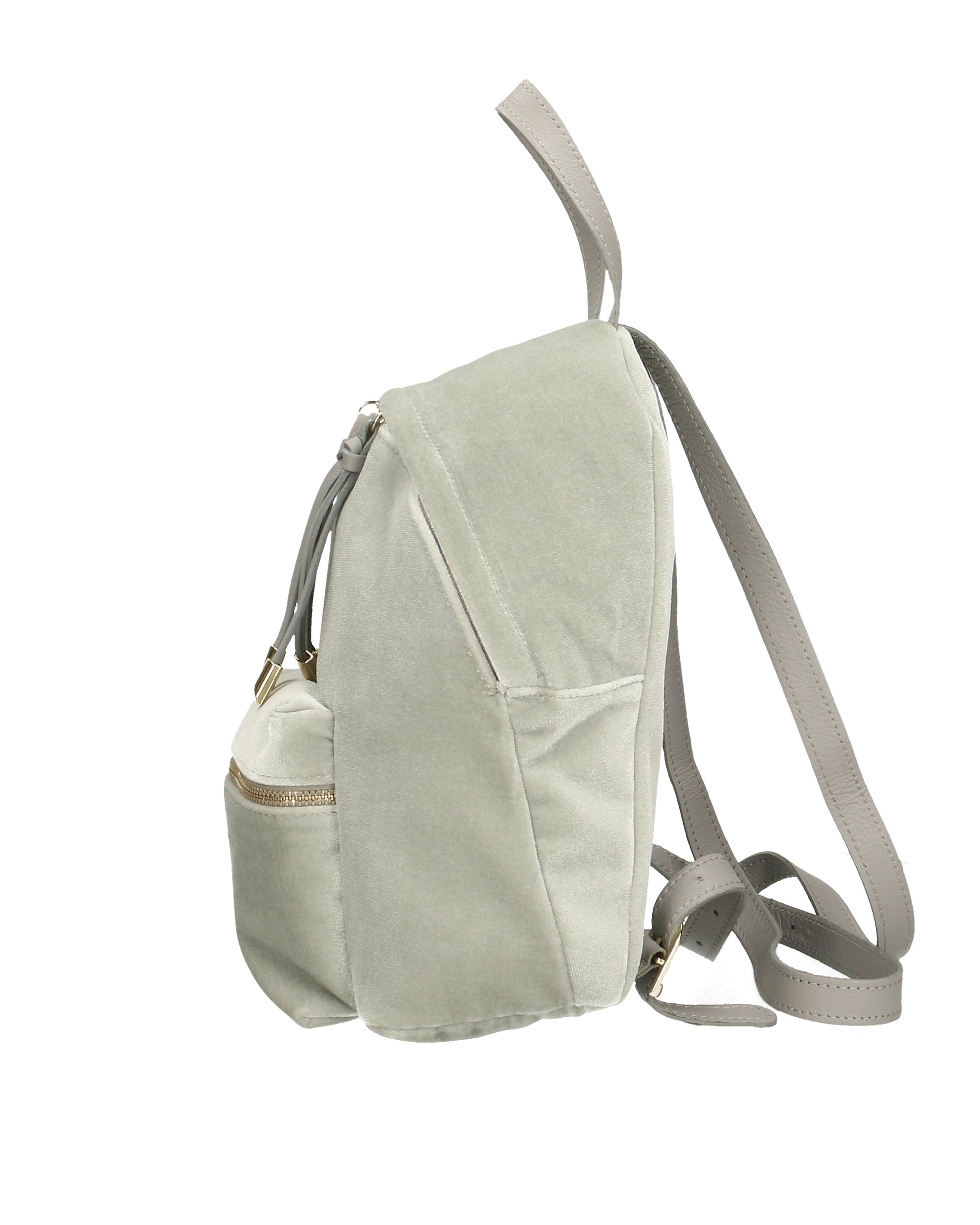 Belluno 8933-GRIGIO Zaino da donna in velluto Gave Lux
