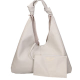 Borsa a spalla da donna 100% vera pelle 07156-D86 GRIGIO PERLA Viola Castellani
