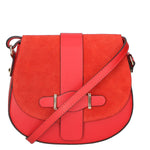 Carola Borsa a tracolla da donna Vera pelle 10036-L130 ROSSO SCURO Gave Lux
